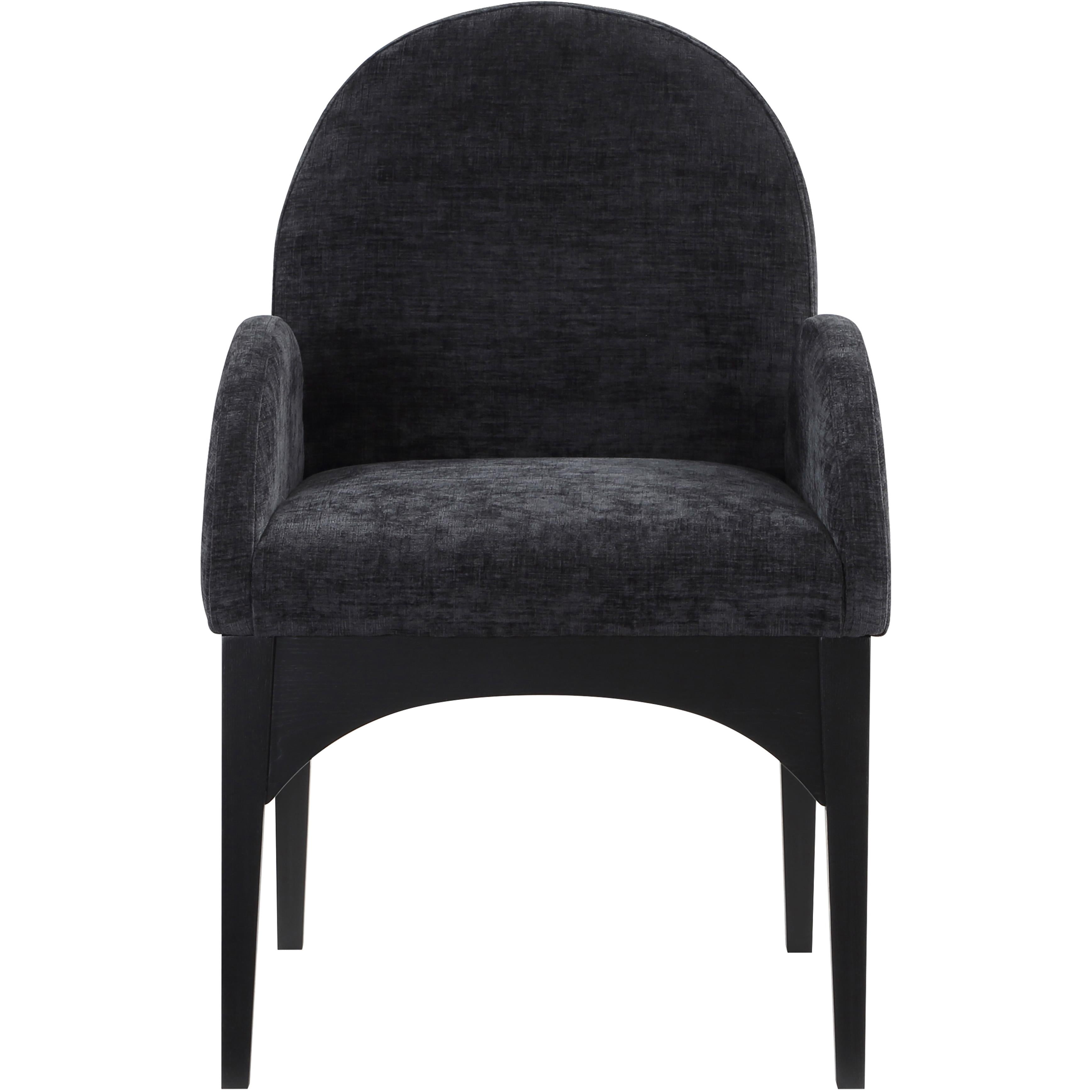 Meridian Waldorf Black Chenille Fabric Dining Chair