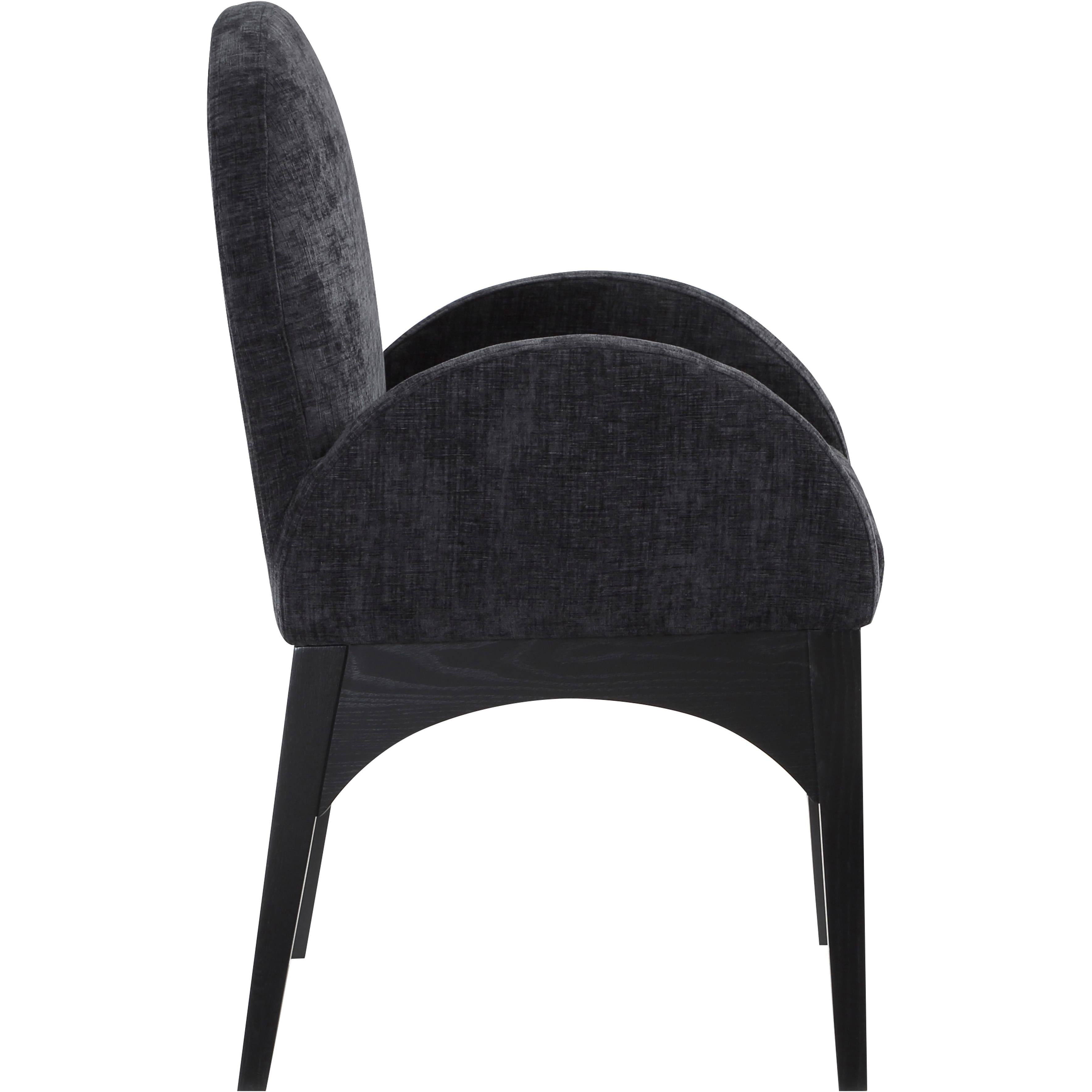 Meridian Waldorf Black Chenille Fabric Dining Chair