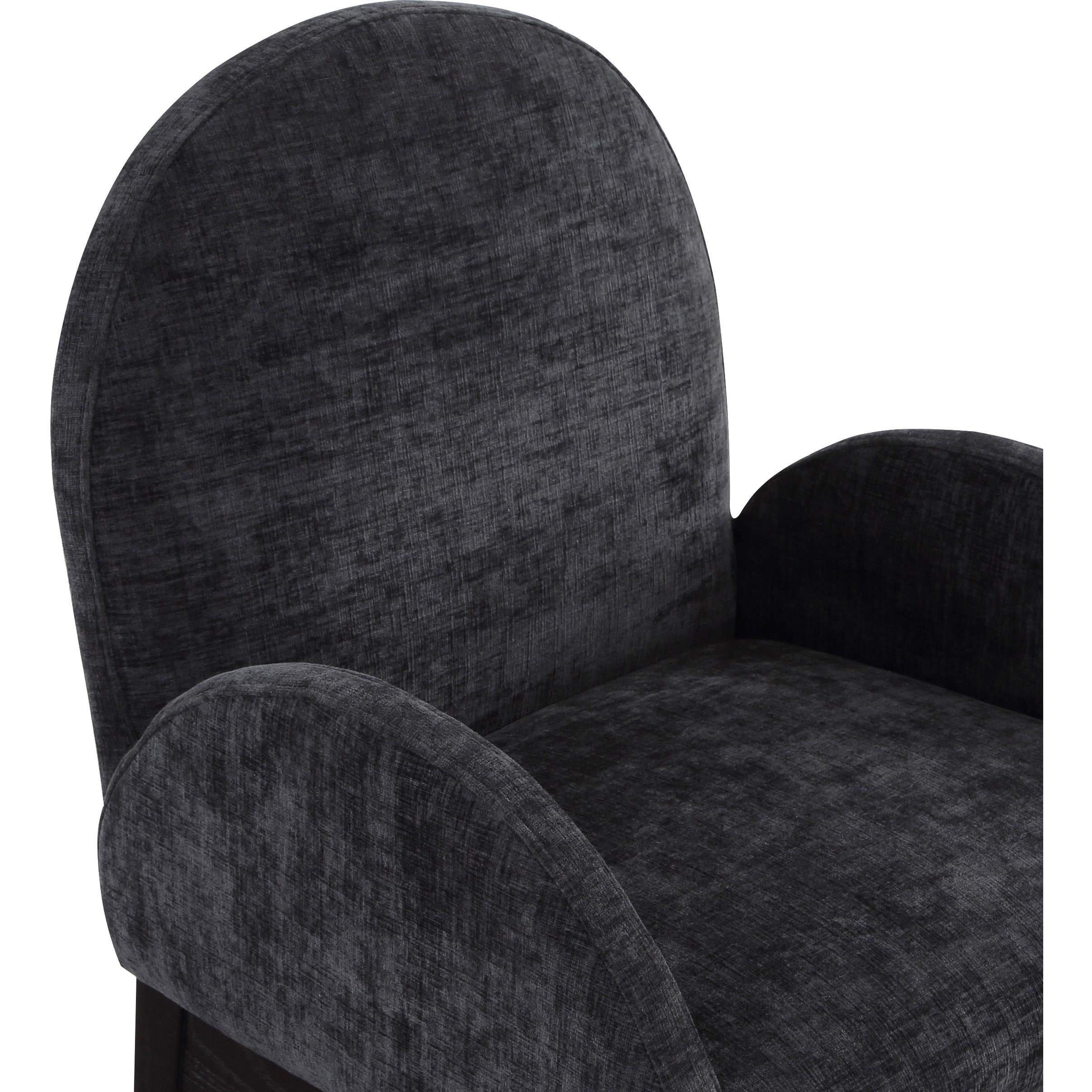 Meridian Waldorf Black Chenille Fabric Dining Chair