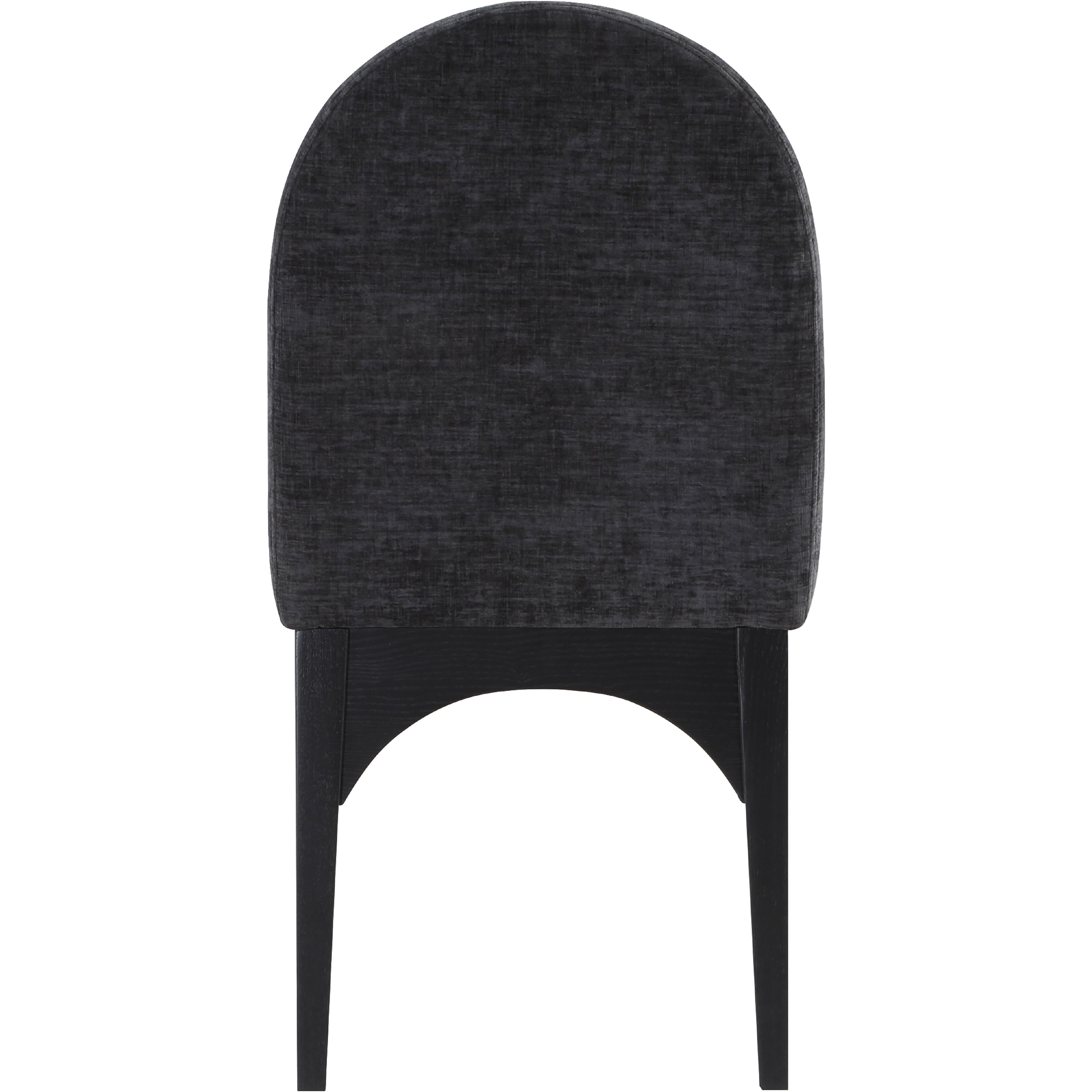 Meridian Waldorf Black Chenille Fabric Dining Chair