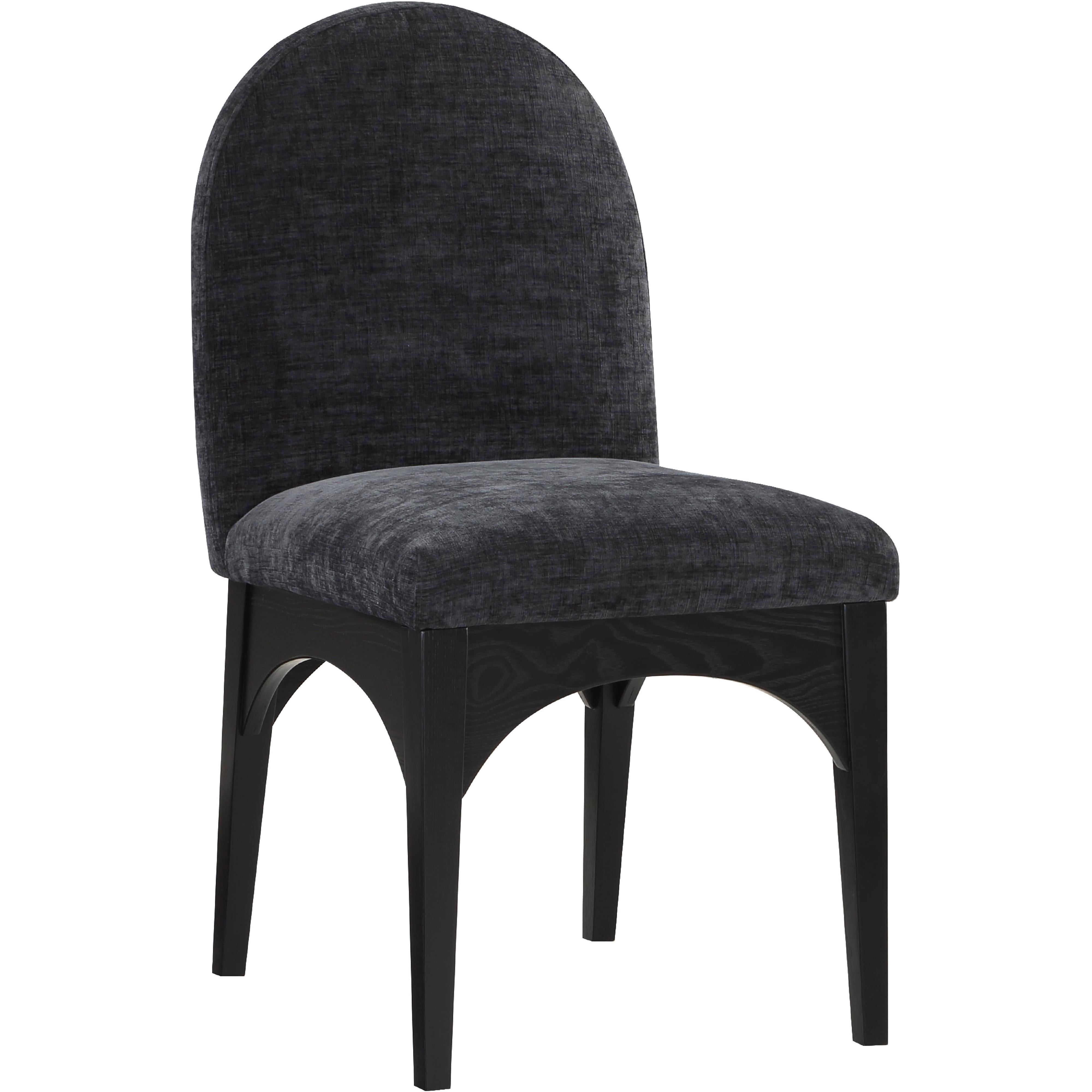 Meridian Waldorf Black Chenille Fabric Dining Chair