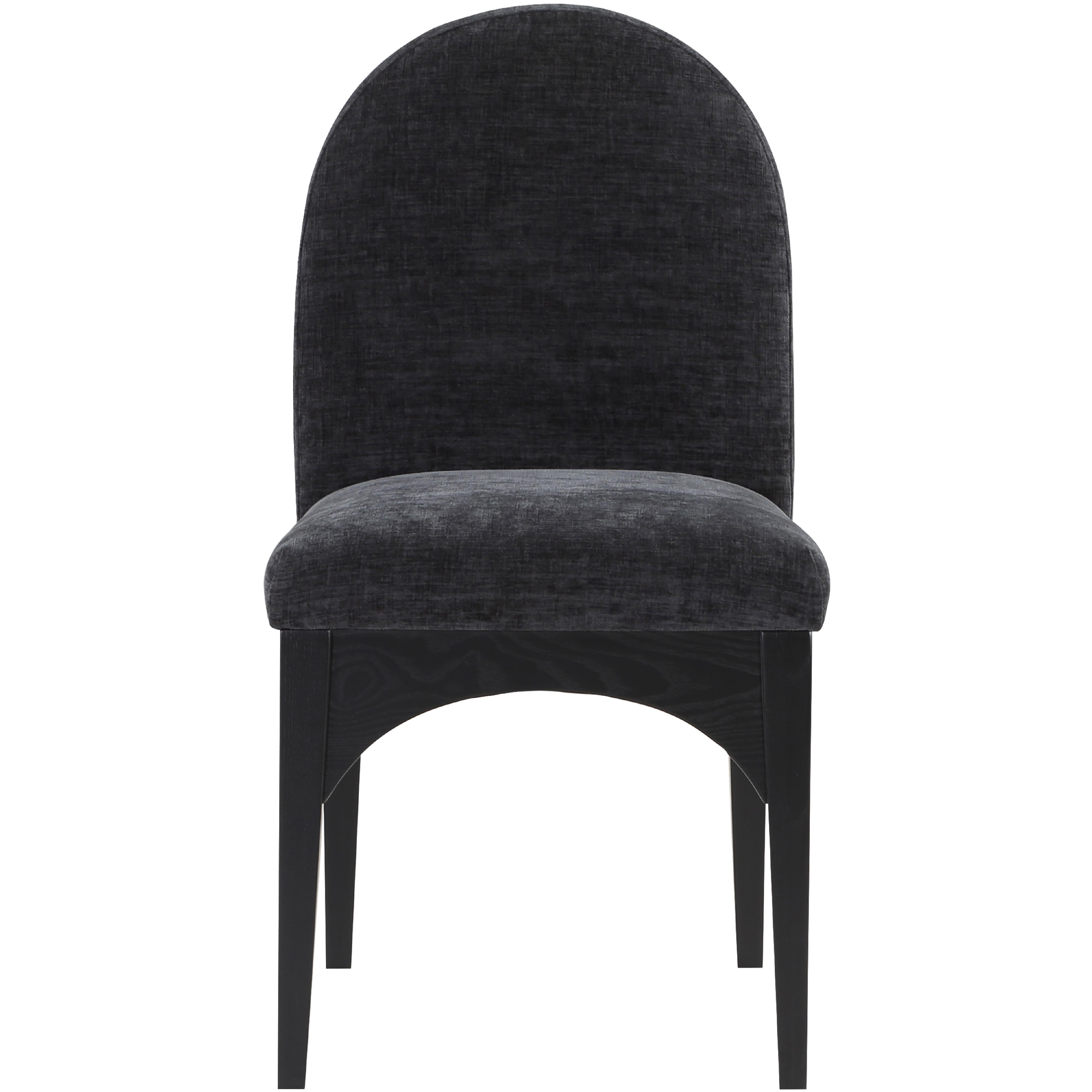 Meridian Waldorf Black Chenille Fabric Dining Chair