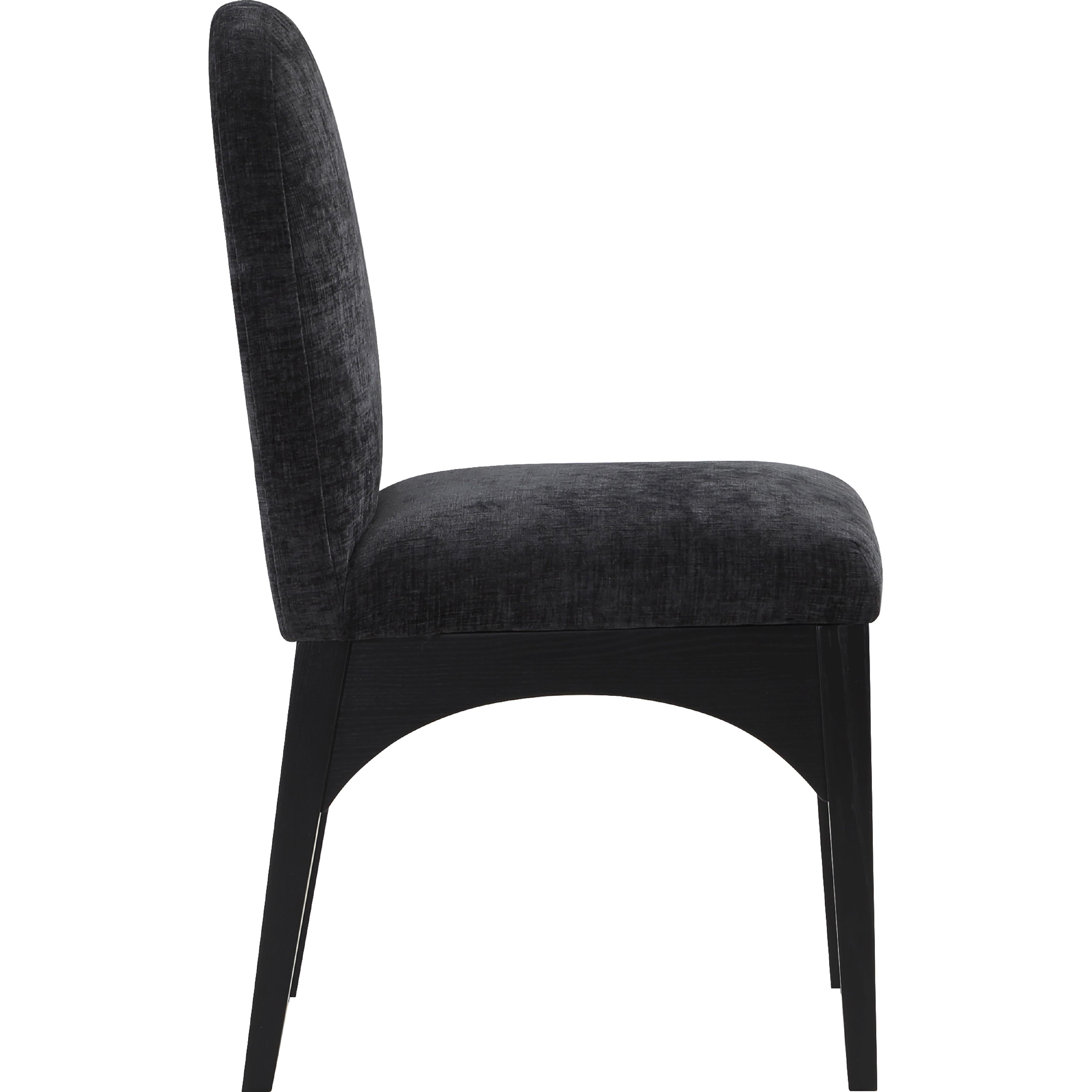 Meridian Waldorf Black Chenille Fabric Dining Chair