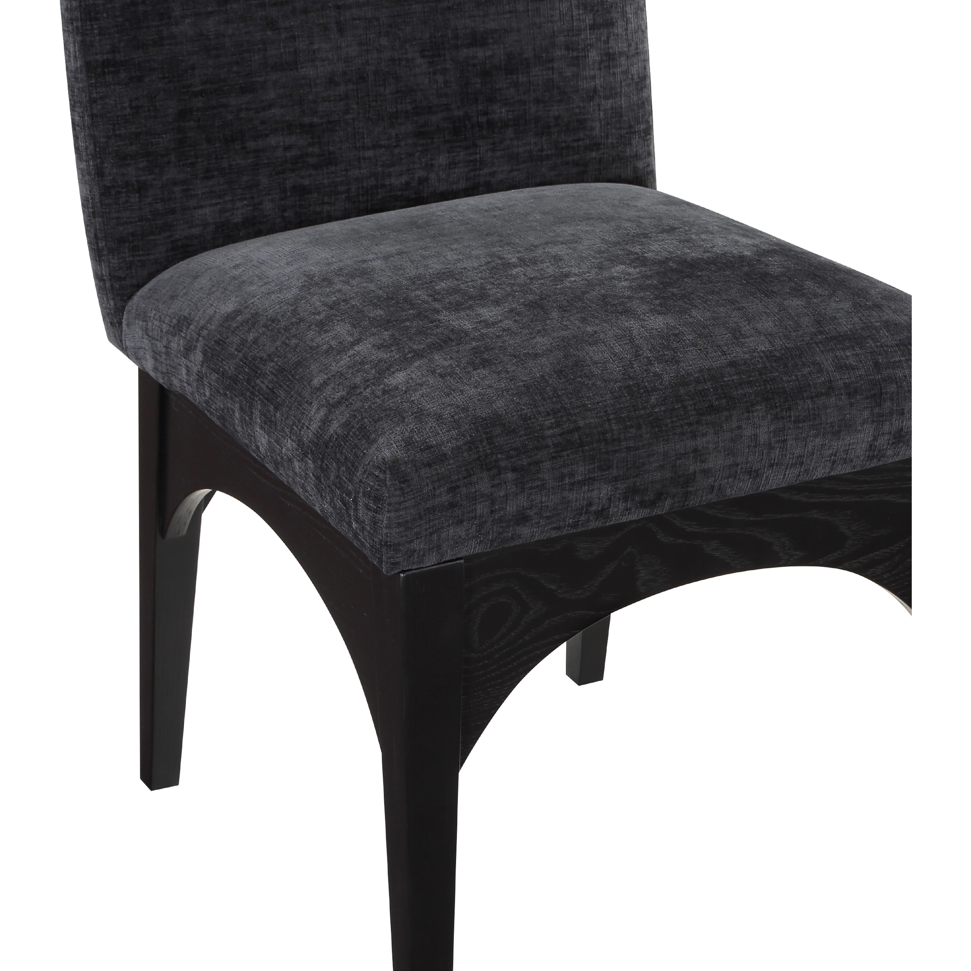 Meridian Waldorf Black Chenille Fabric Dining Chair