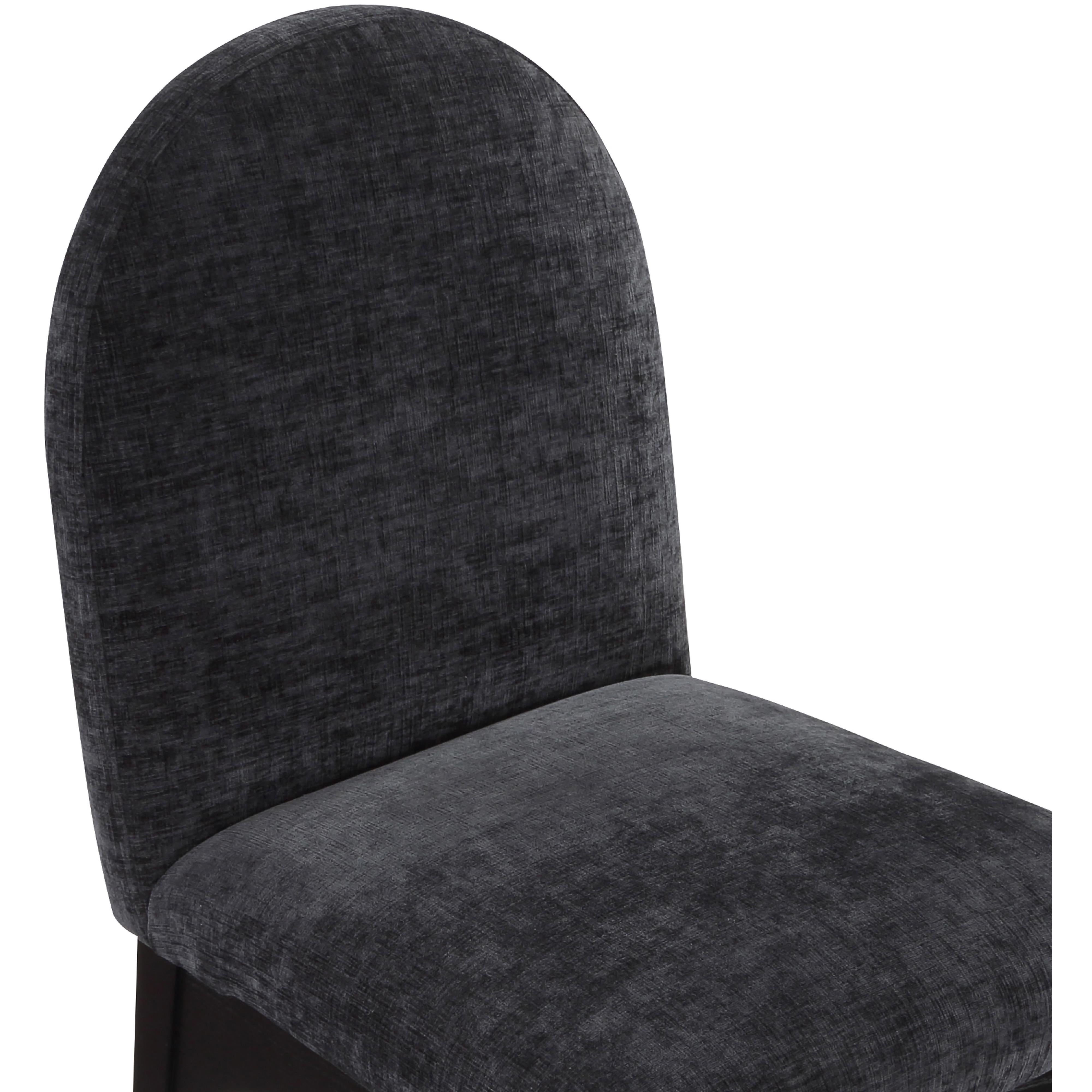 Meridian Waldorf Black Chenille Fabric Dining Chair