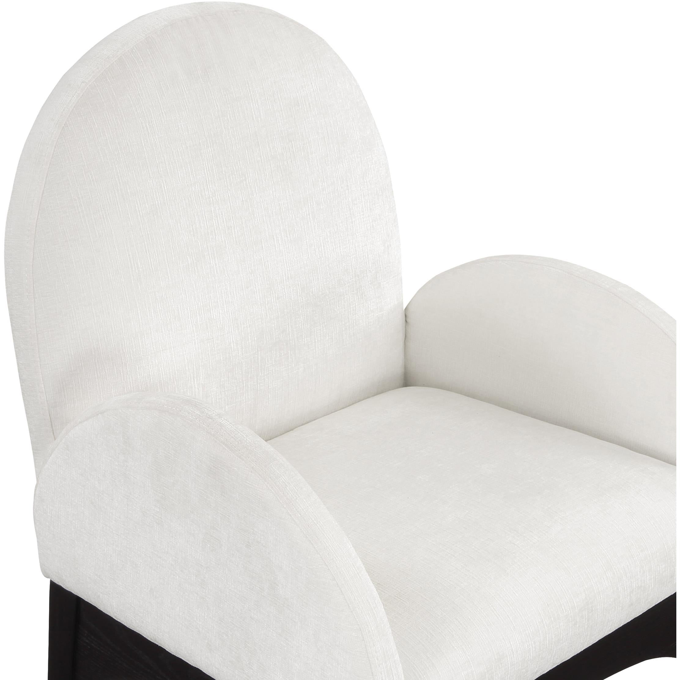 Meridian Waldorf Cream Chenille Fabric Dining Chair