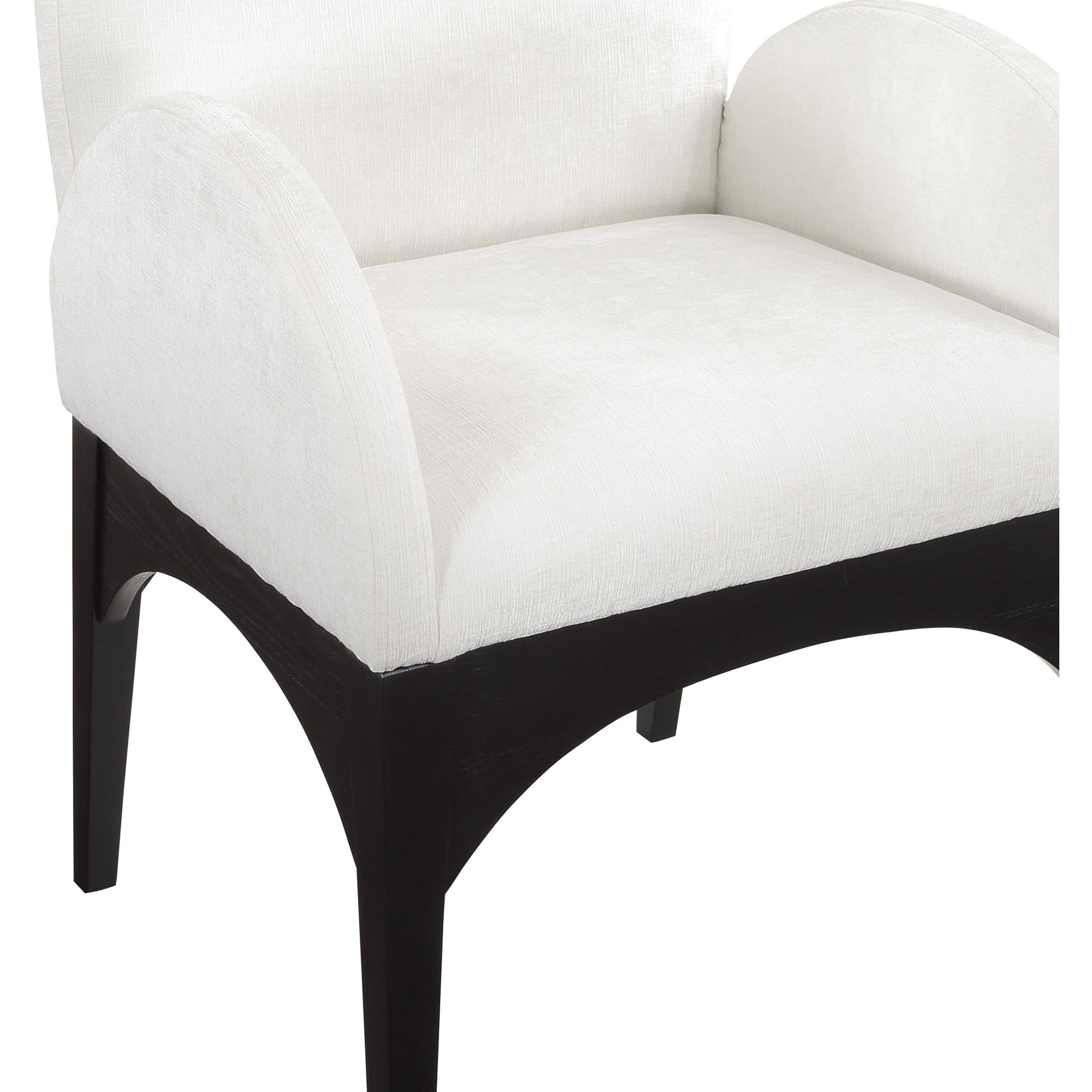 Meridian Waldorf Cream Chenille Fabric Dining Chair