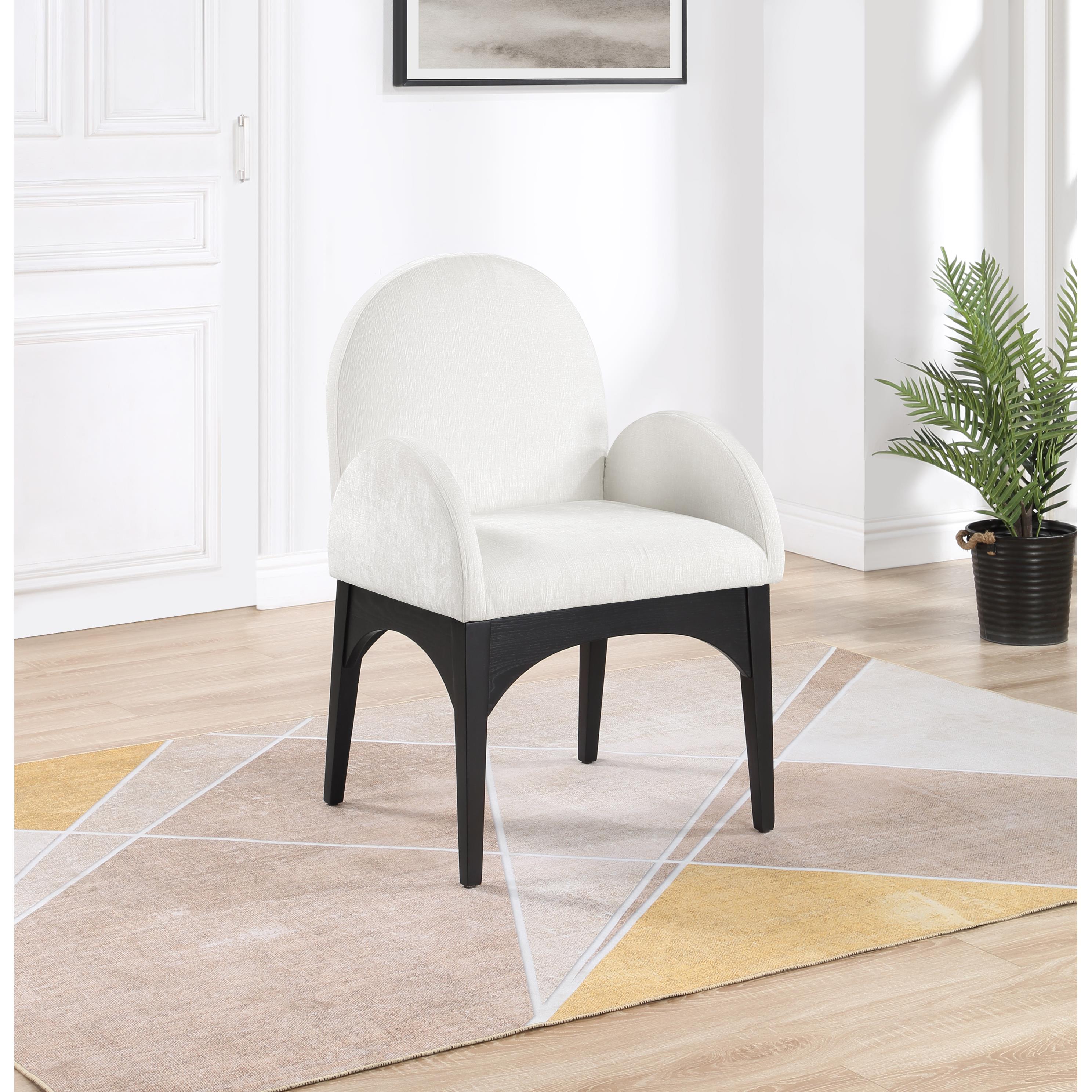 Meridian Waldorf Cream Chenille Fabric Dining Chair