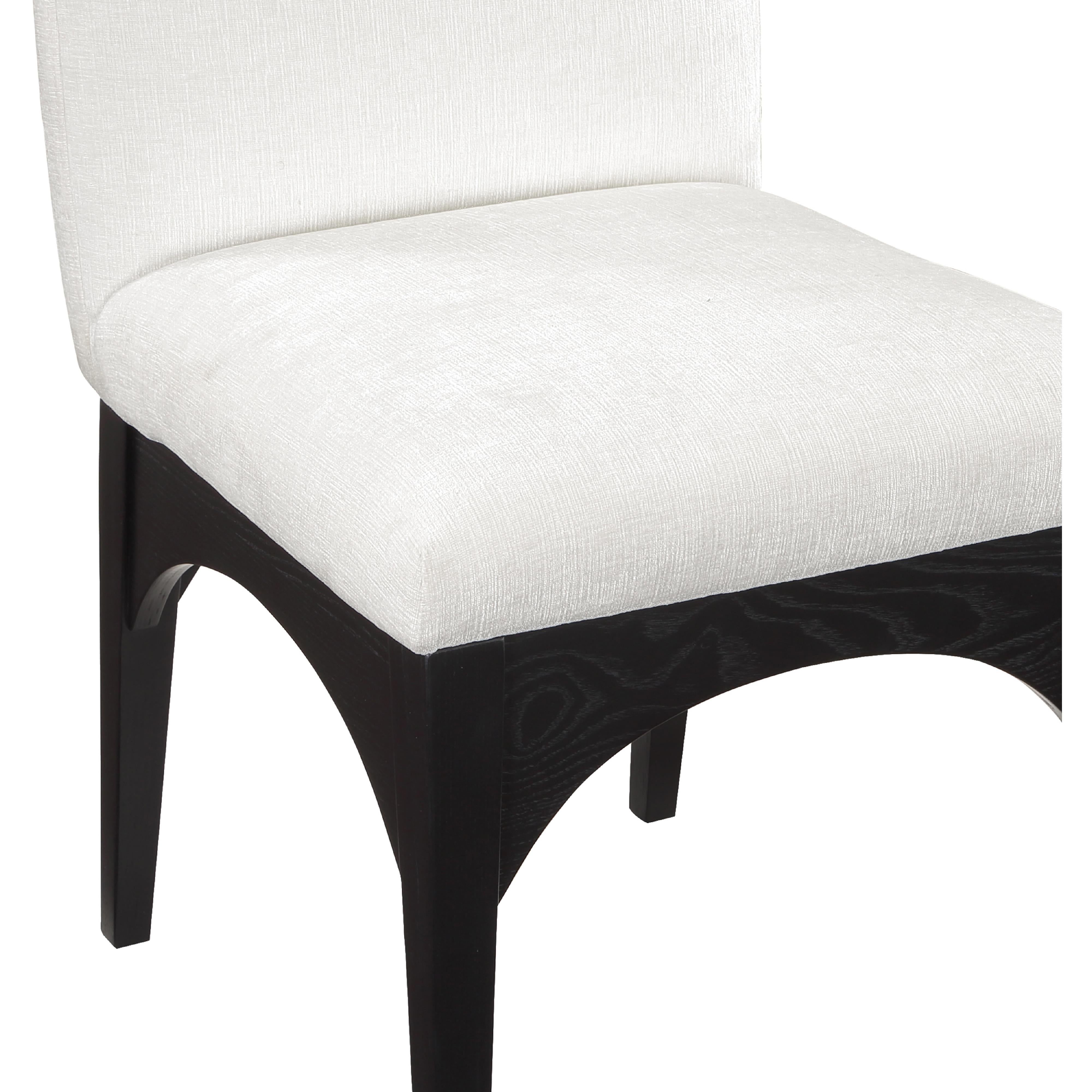 Meridian Waldorf Cream Chenille Fabric Dining Chair