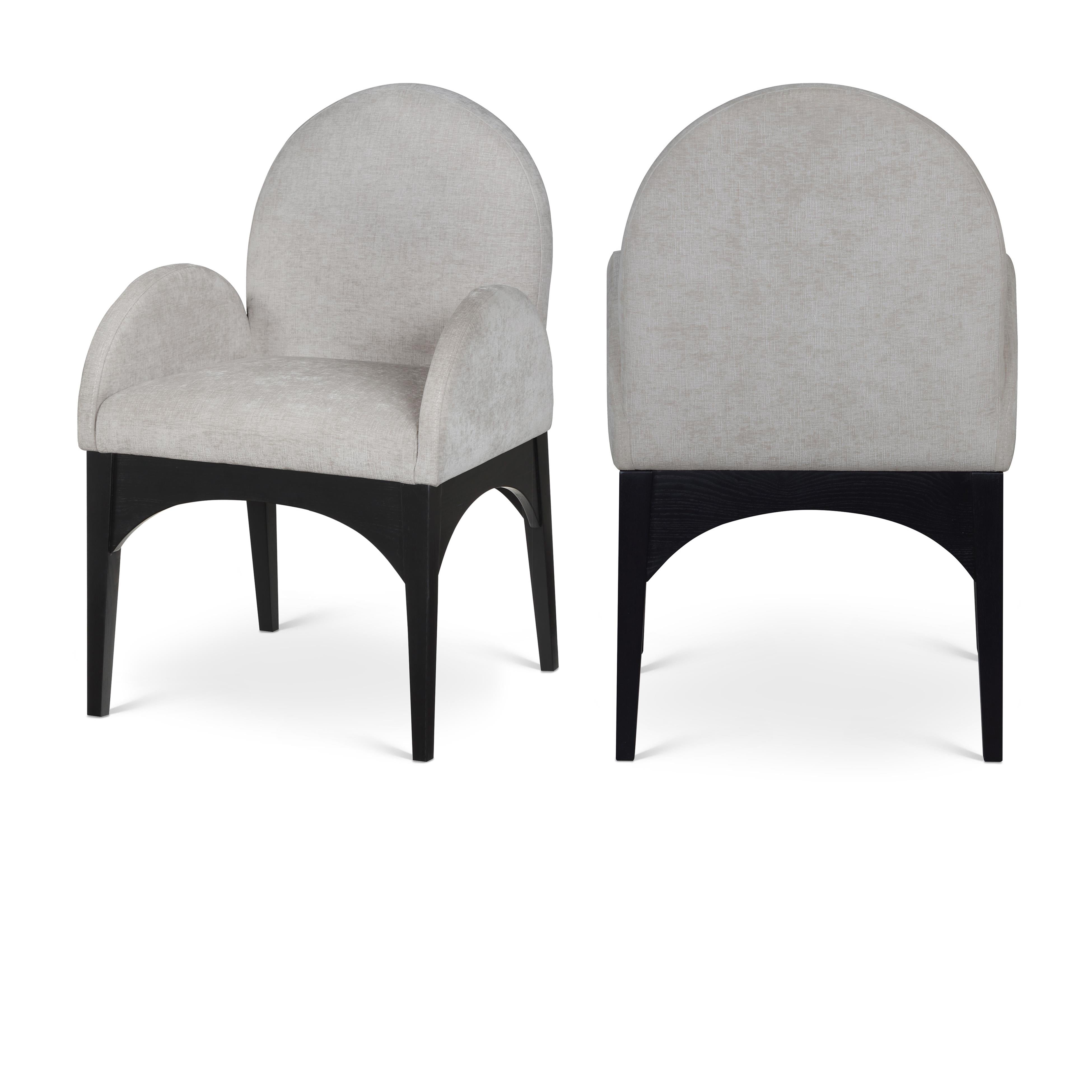 Meridian Waldorf Grey Chenille Fabric Dining Chair