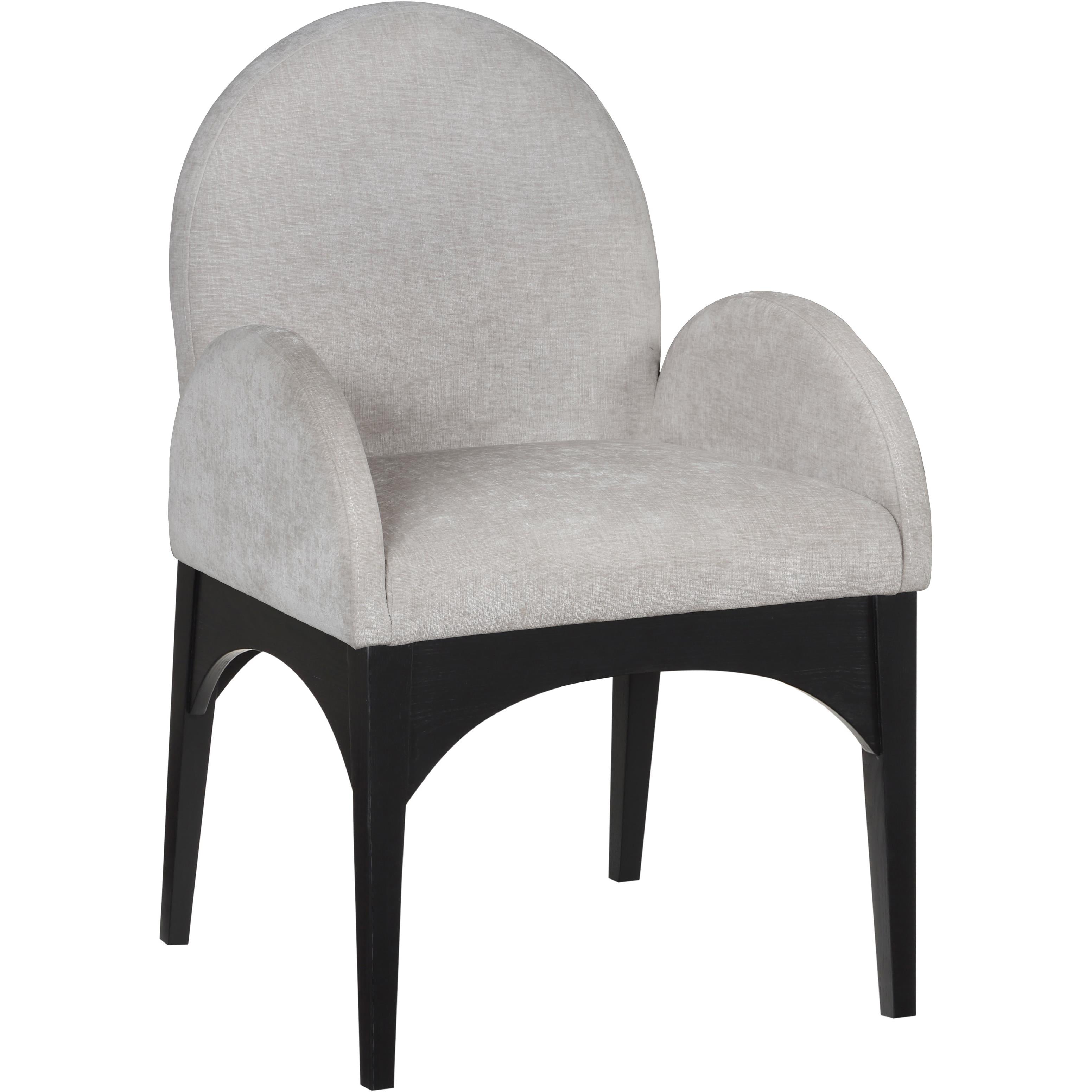 Meridian Waldorf Grey Chenille Fabric Dining Chair