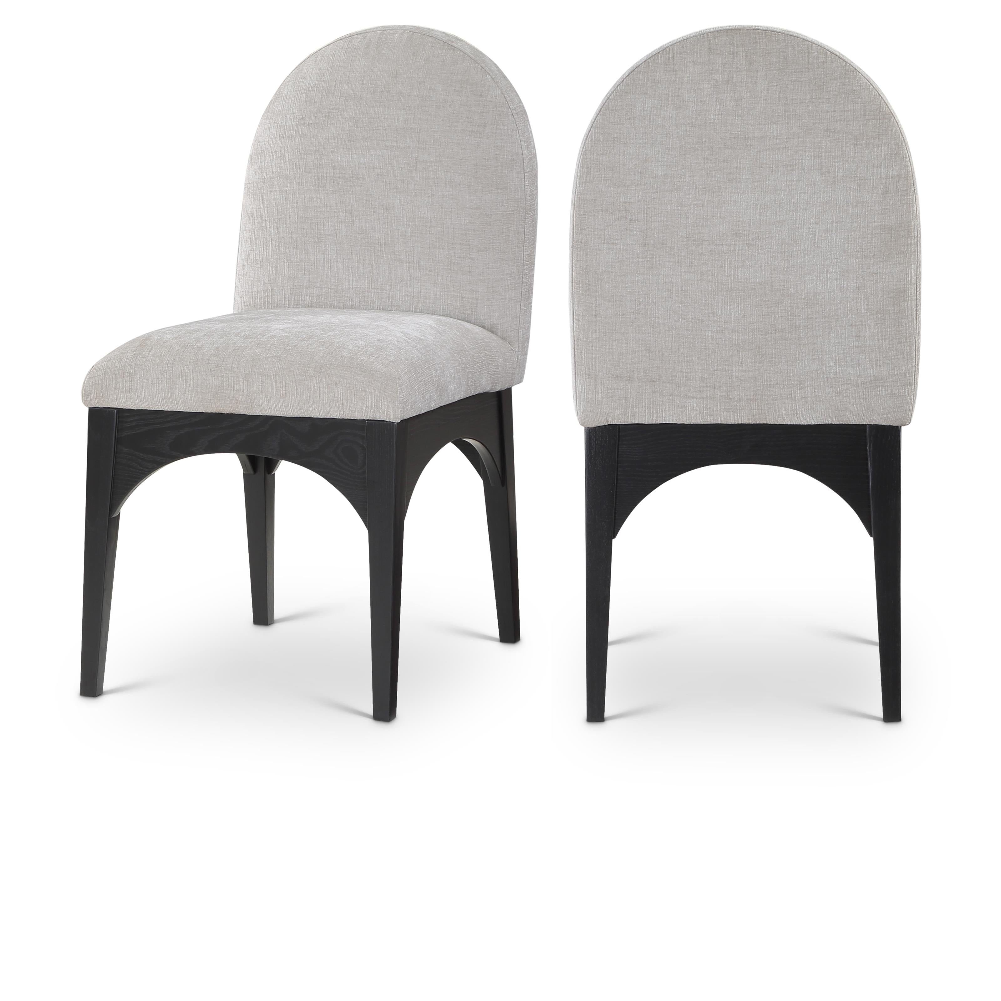 Meridian Waldorf Grey Chenille Fabric Dining Chair