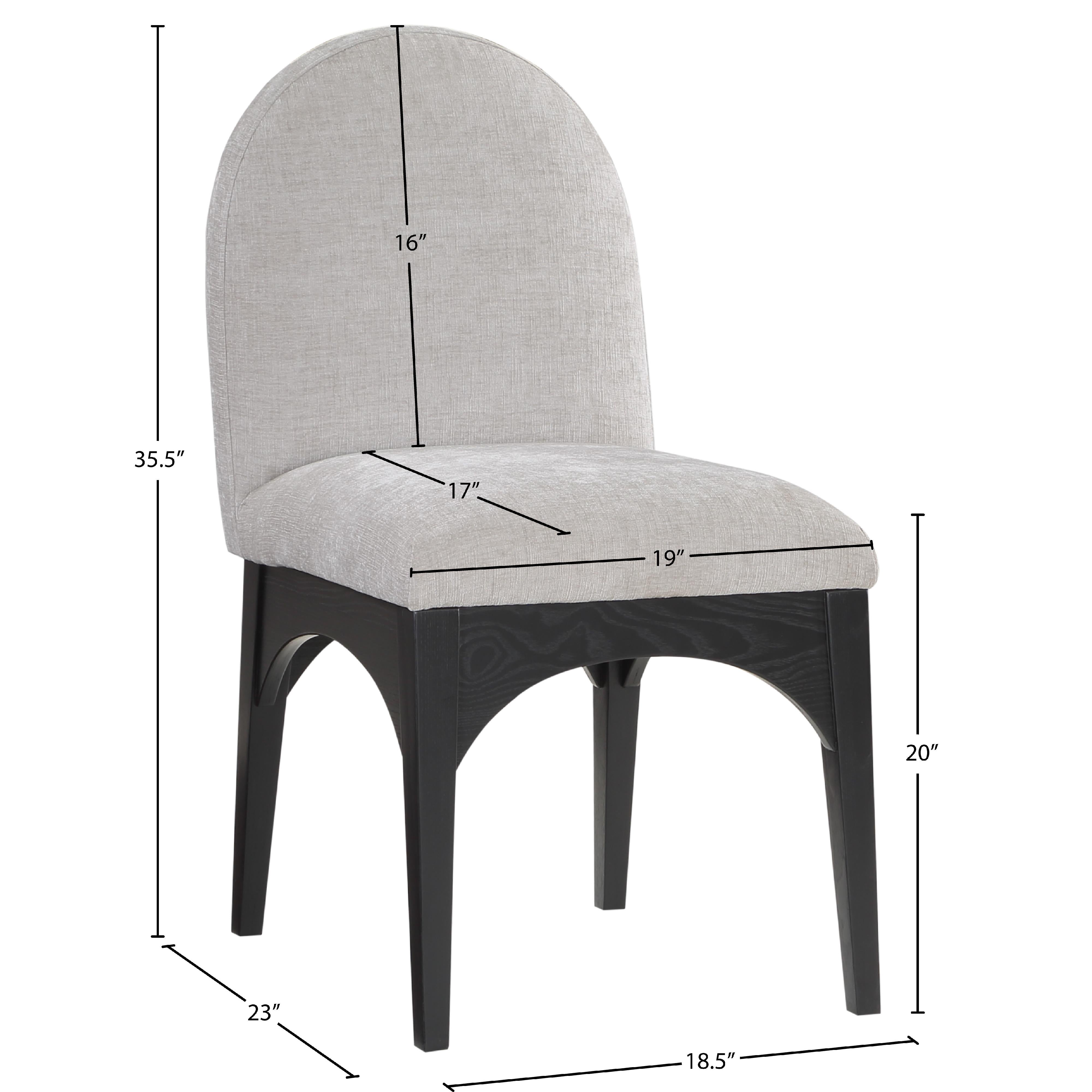 Meridian Waldorf Grey Chenille Fabric Dining Chair