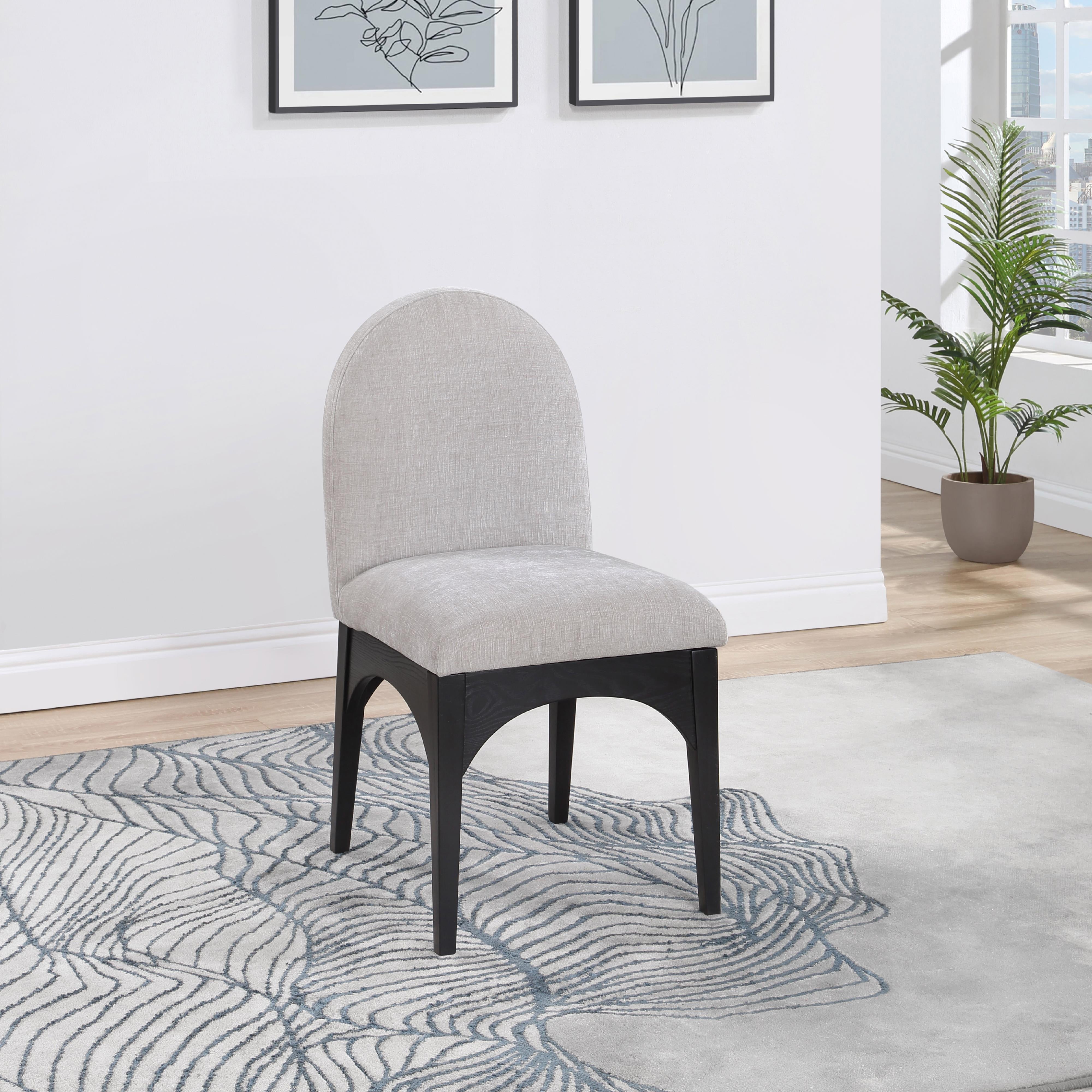 Meridian Waldorf Grey Chenille Fabric Dining Chair