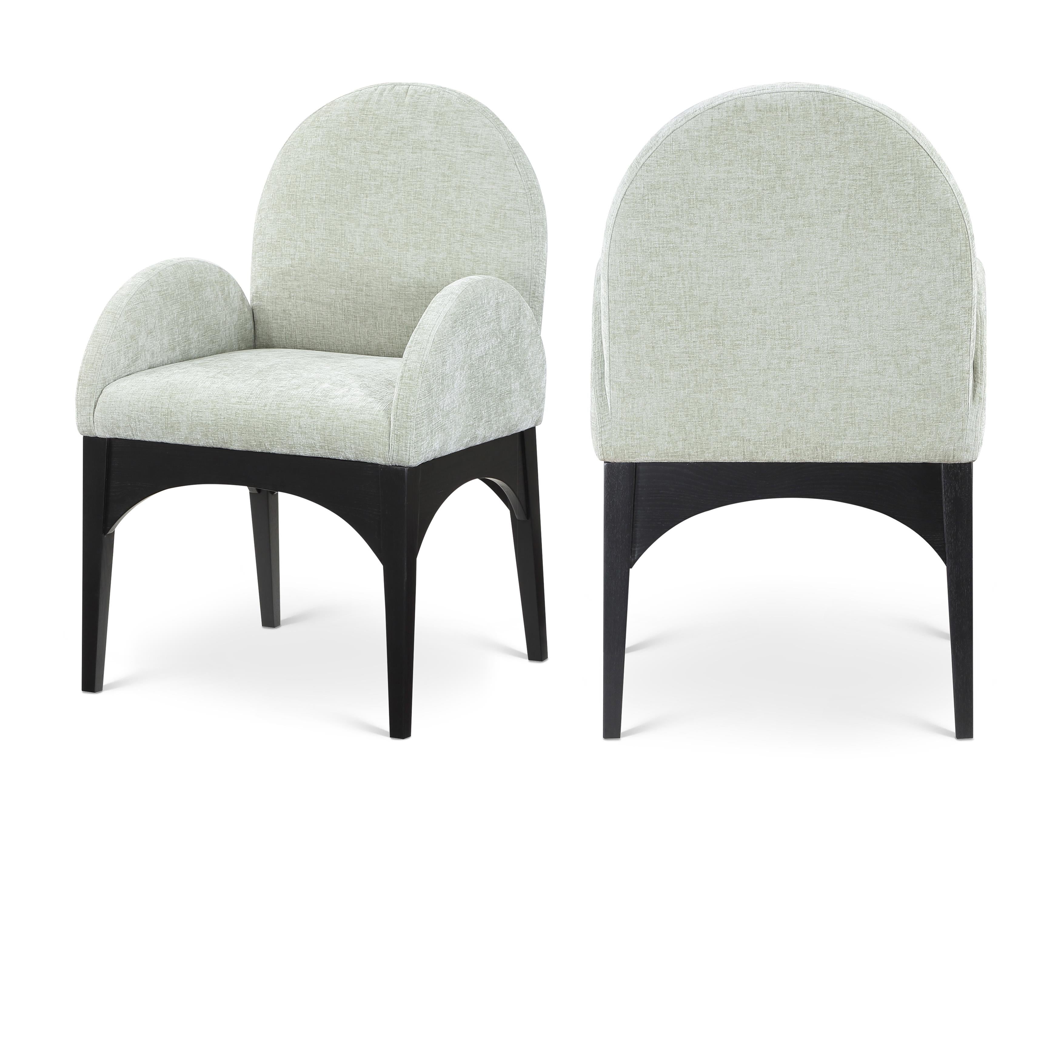 Meridian Waldorf Mint Chenille Fabric Dining Chair