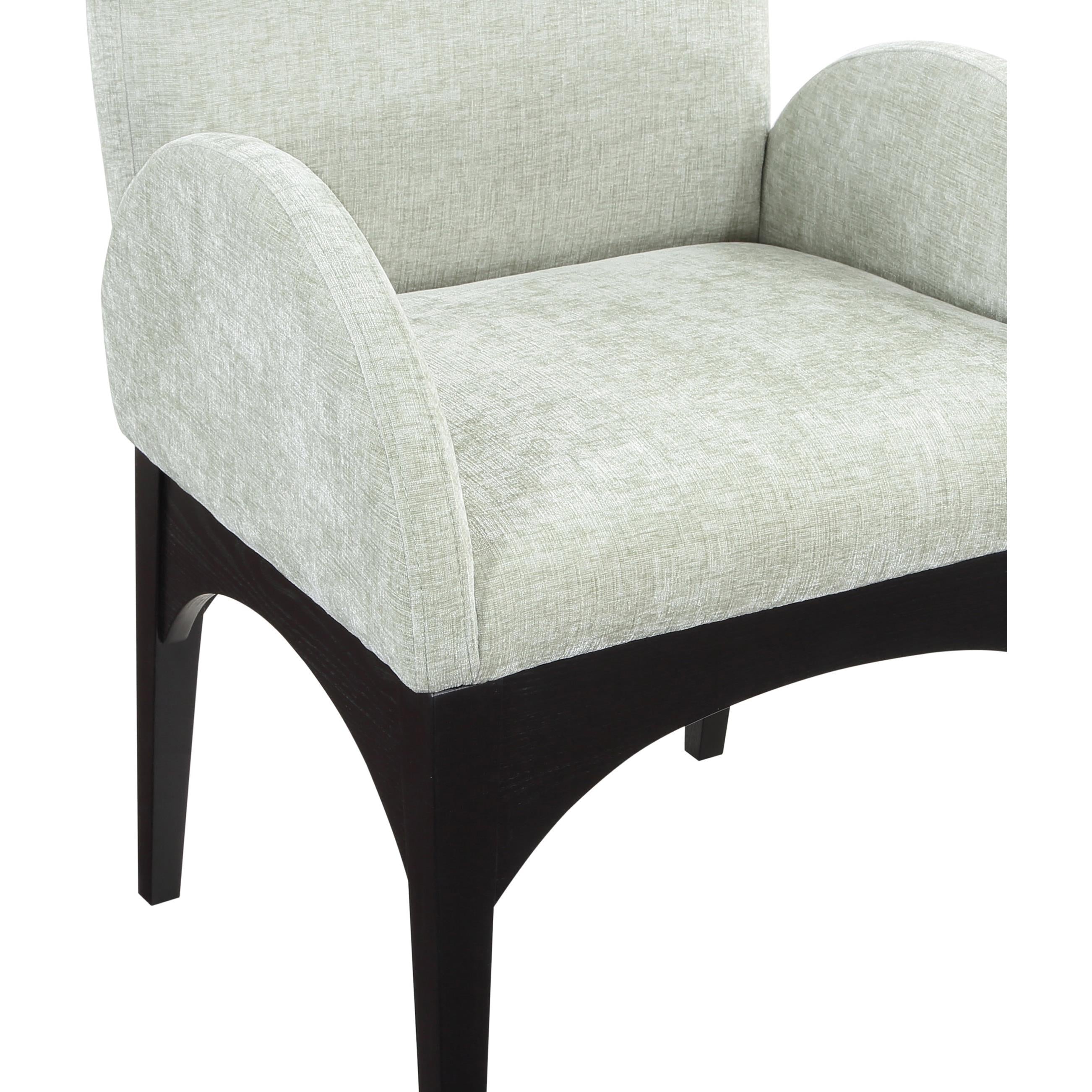 Meridian Waldorf Mint Chenille Fabric Dining Chair