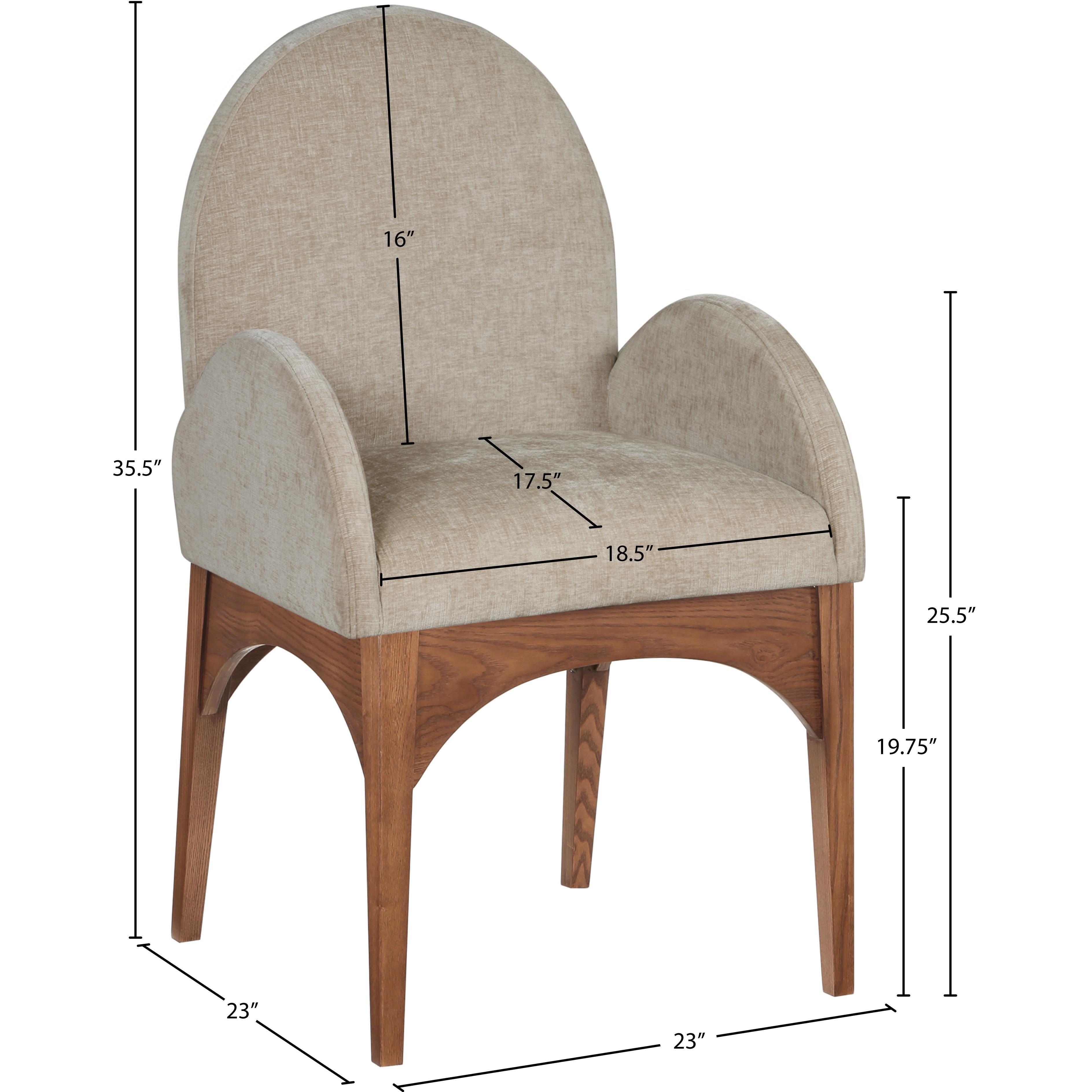 Meridian Waldorf Beige Chenille Fabric Dining Chair