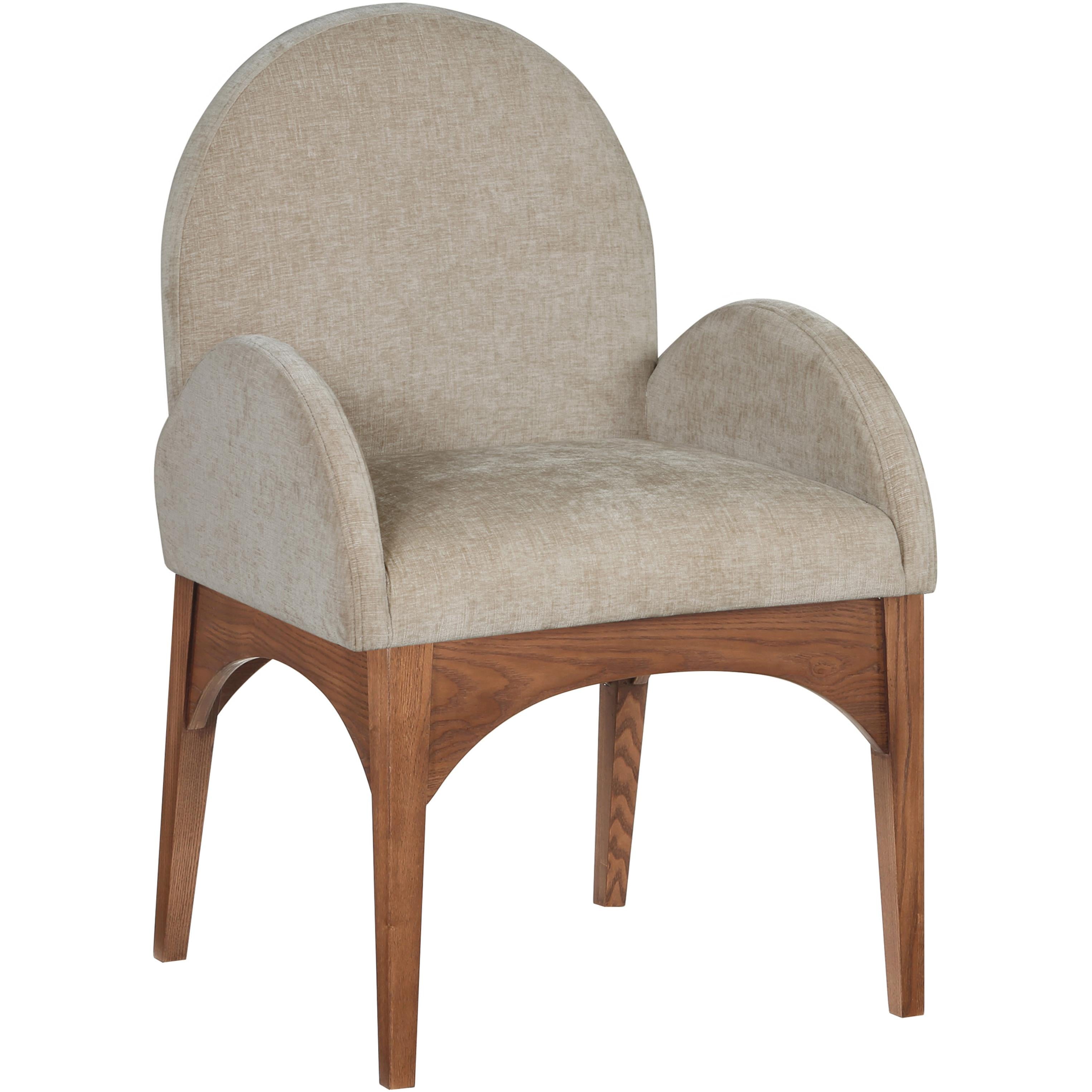 Meridian Waldorf Beige Chenille Fabric Dining Chair