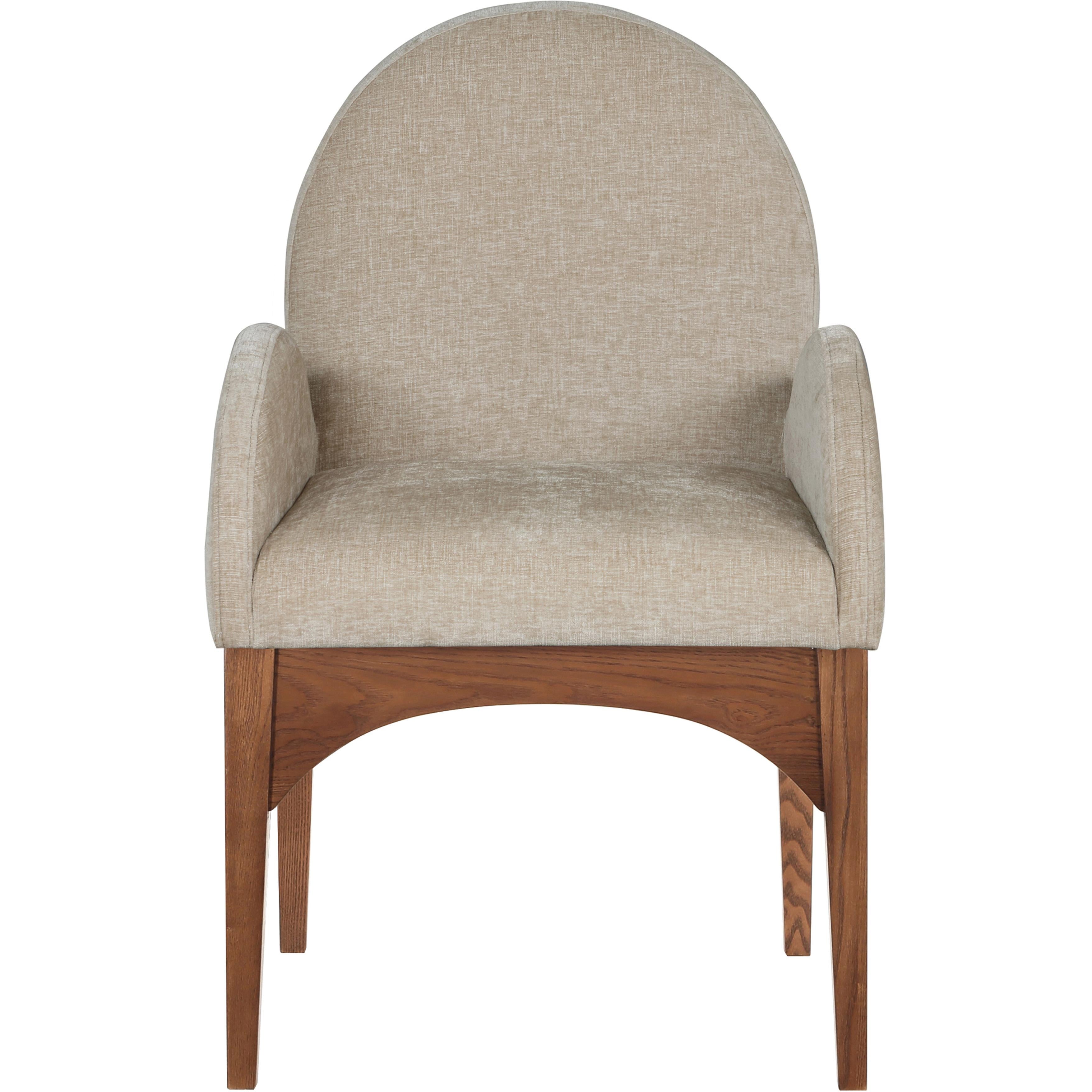 Meridian Waldorf Beige Chenille Fabric Dining Chair