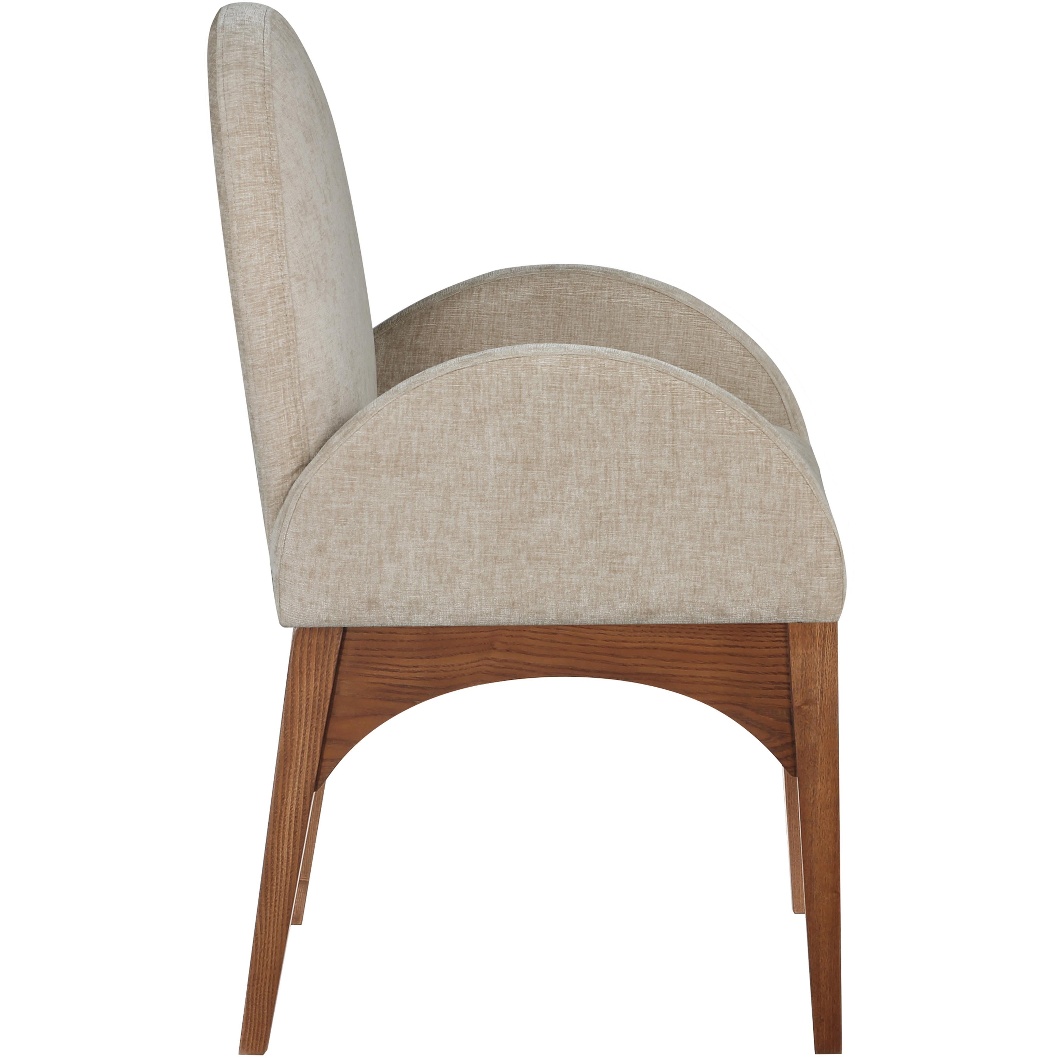 Meridian Waldorf Beige Chenille Fabric Dining Chair