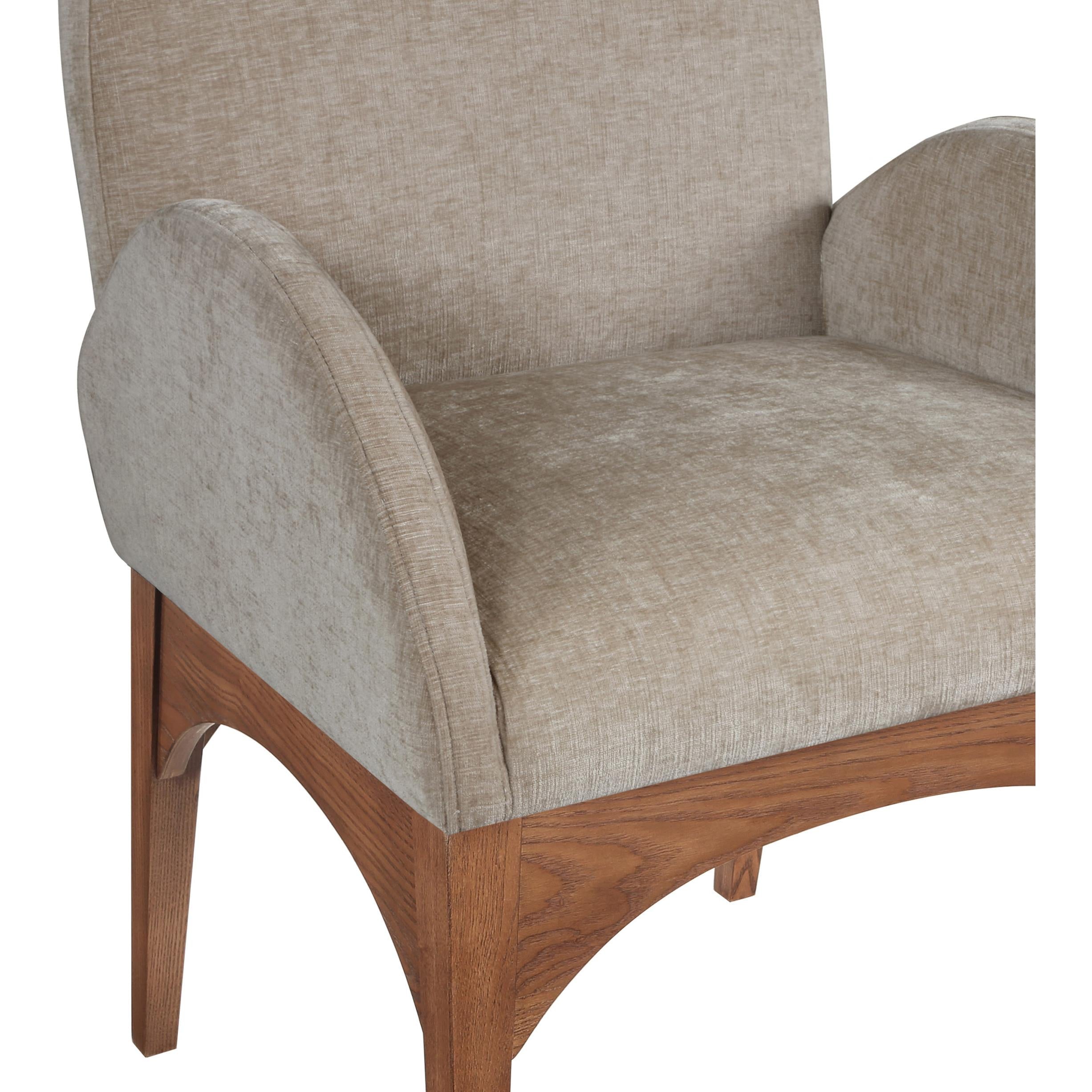 Meridian Waldorf Beige Chenille Fabric Dining Chair