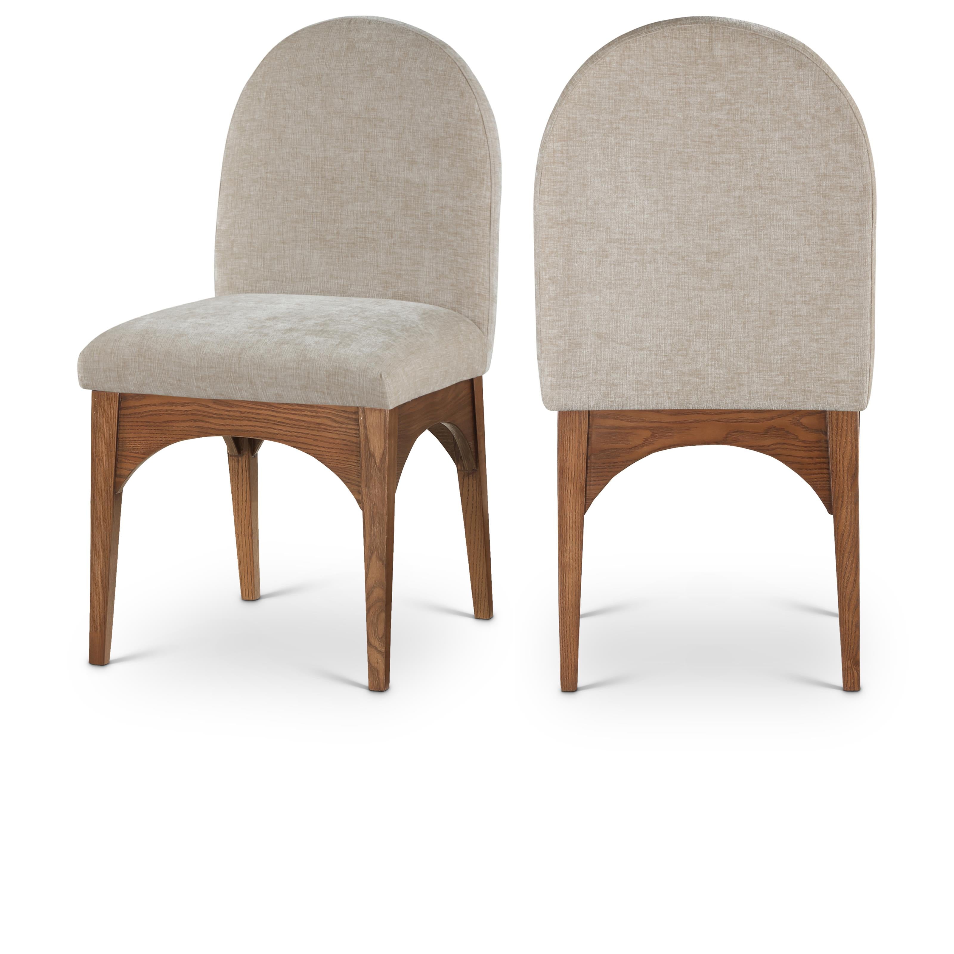 Meridian Waldorf Beige Chenille Fabric Dining Chair