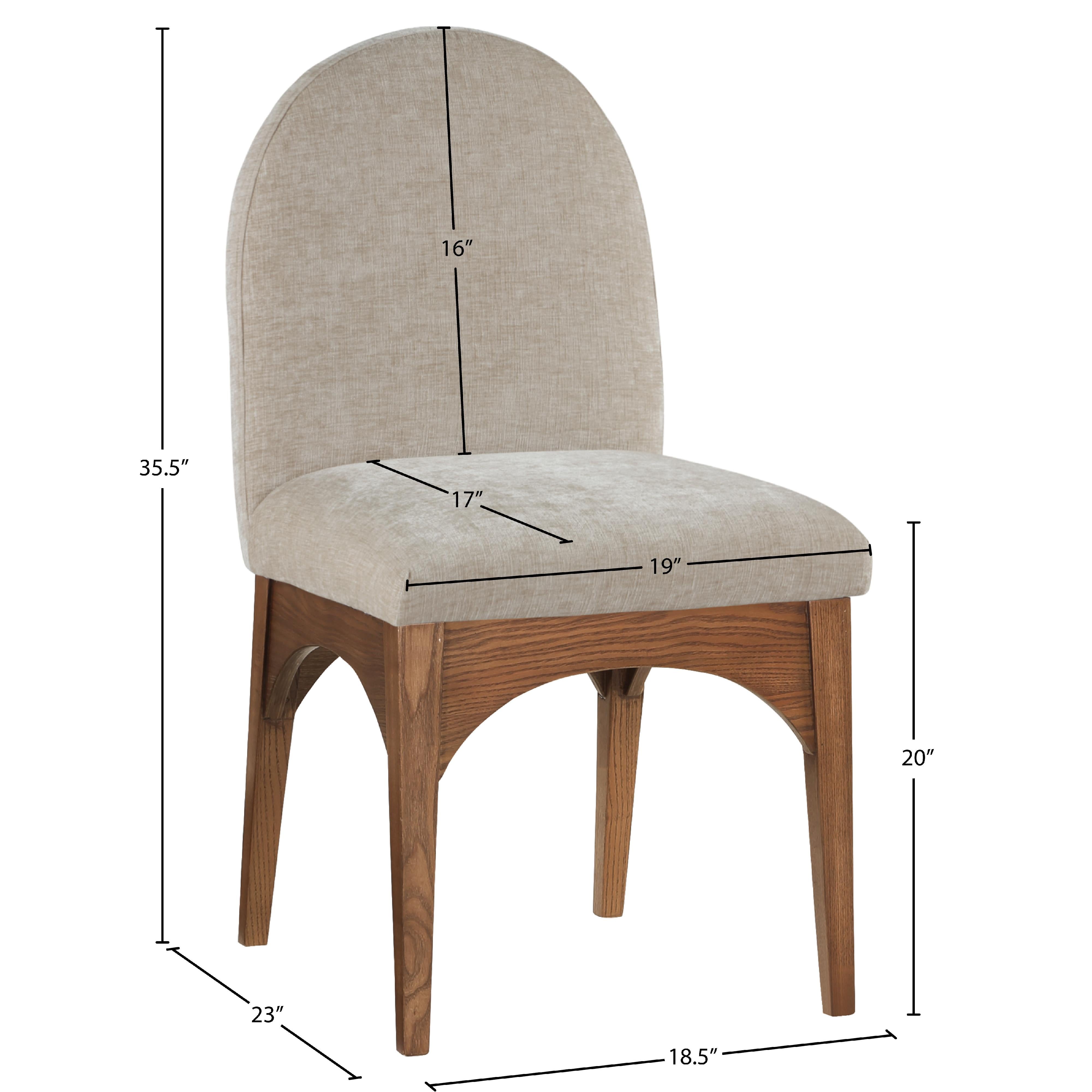 Meridian Waldorf Beige Chenille Fabric Dining Chair