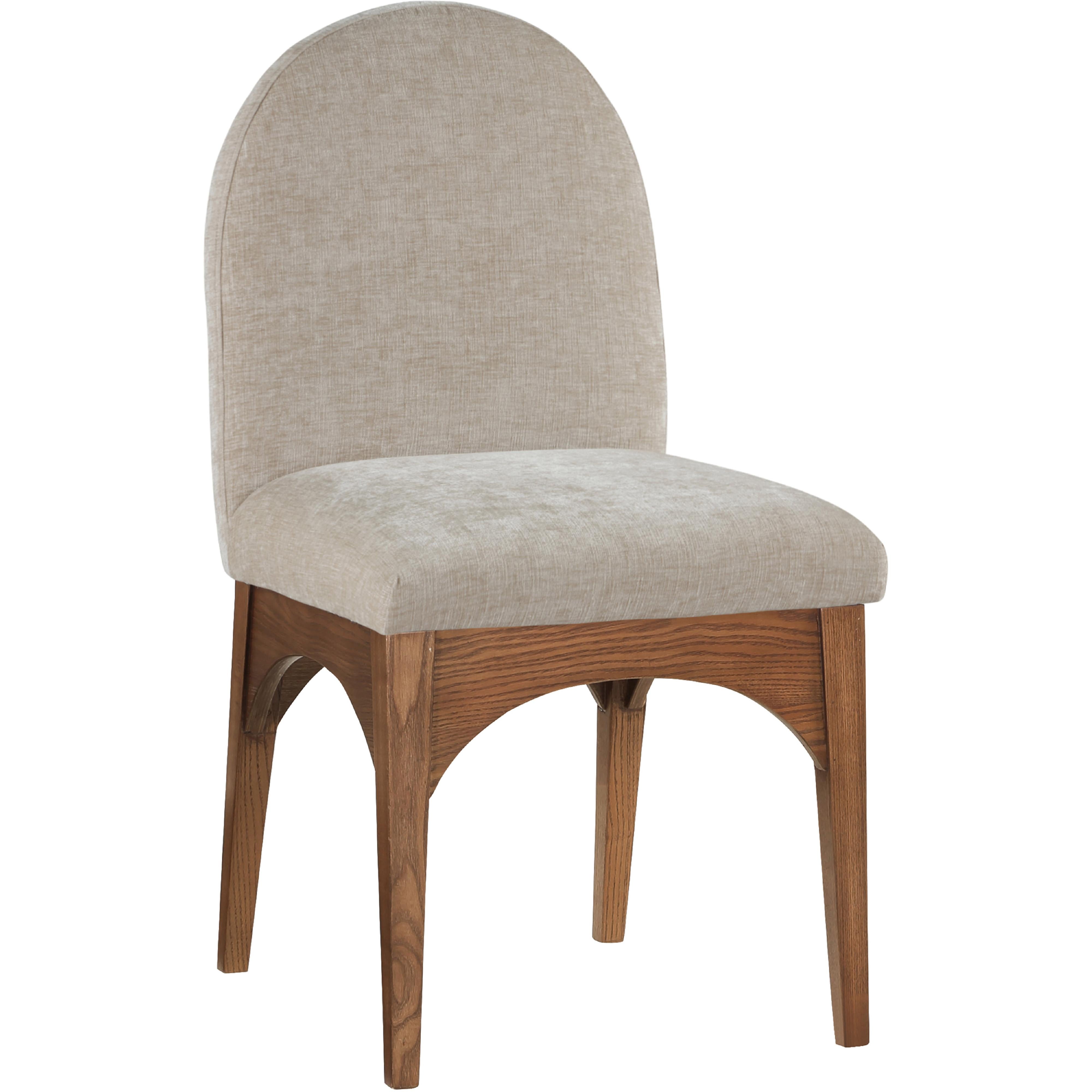 Meridian Waldorf Beige Chenille Fabric Dining Chair