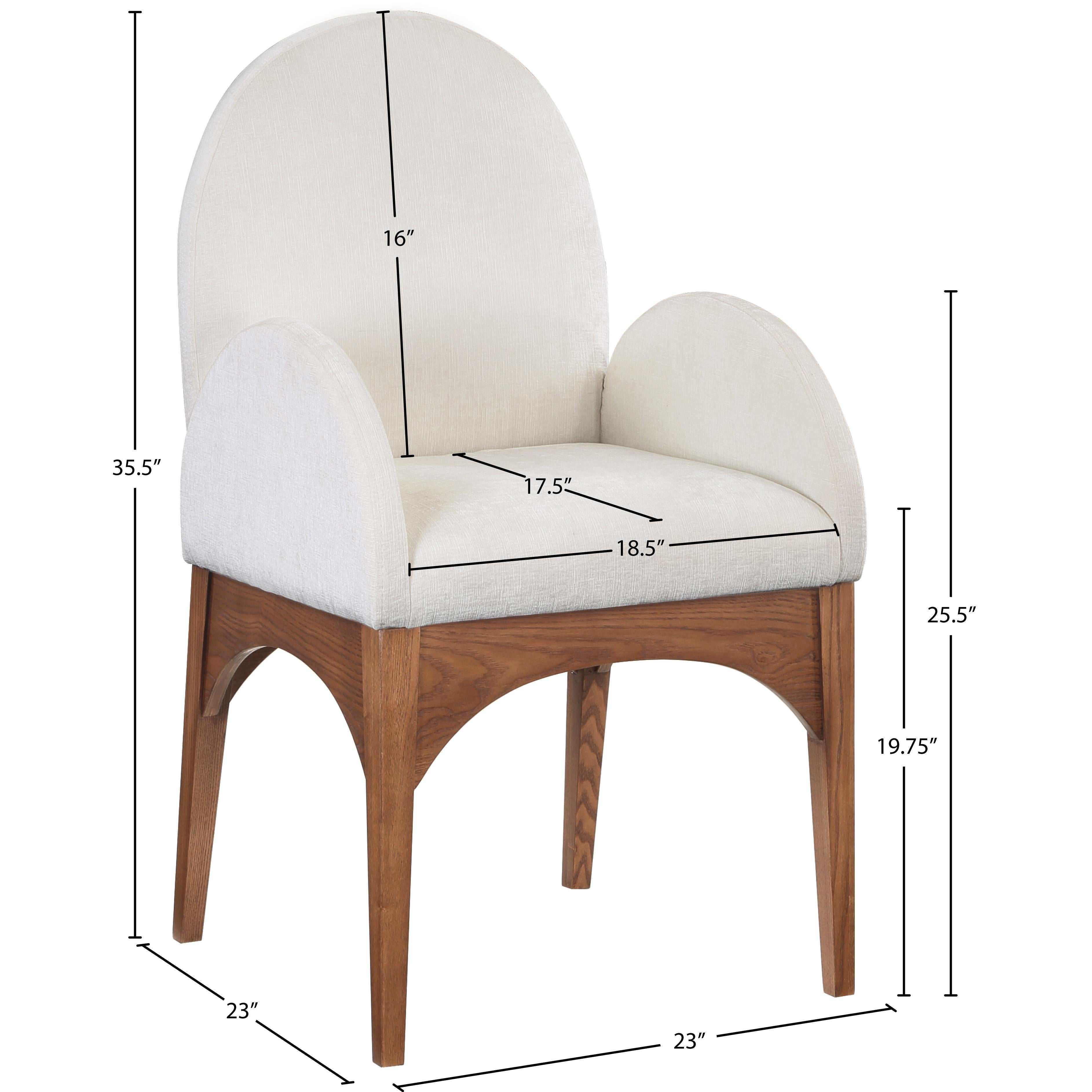 Meridian Waldorf Cream Chenille Fabric Dining Chair