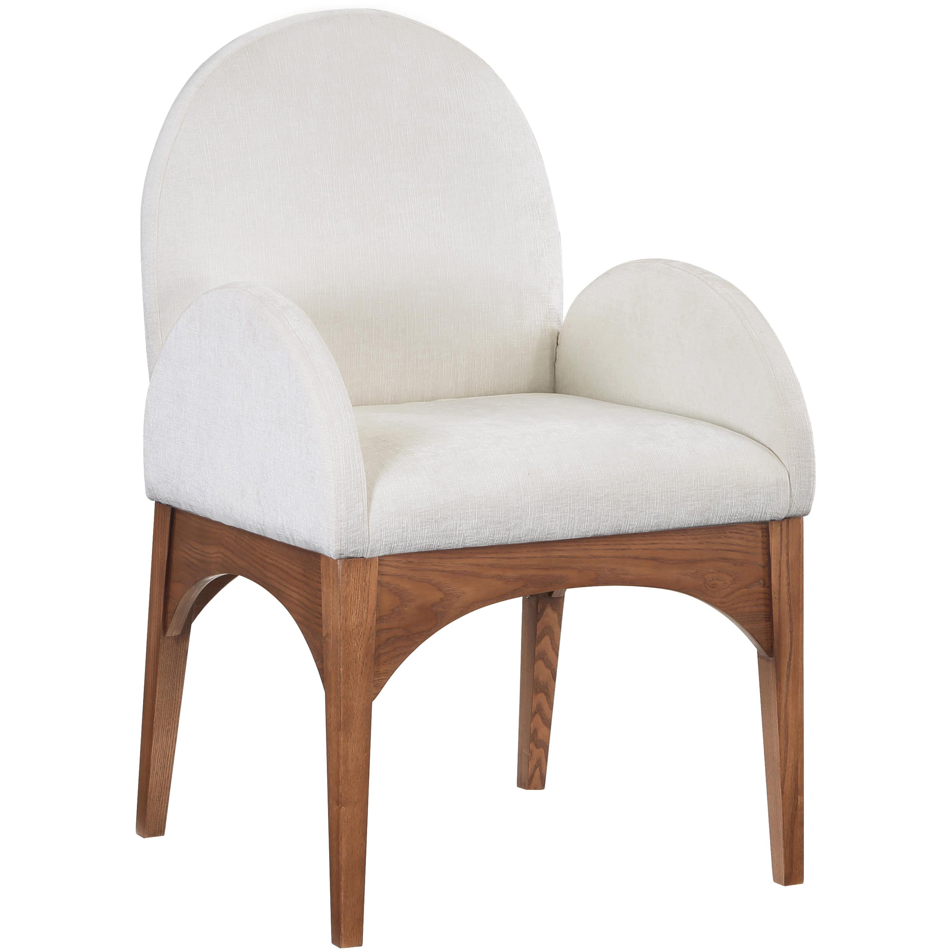 Meridian Waldorf Cream Chenille Fabric Dining Chair