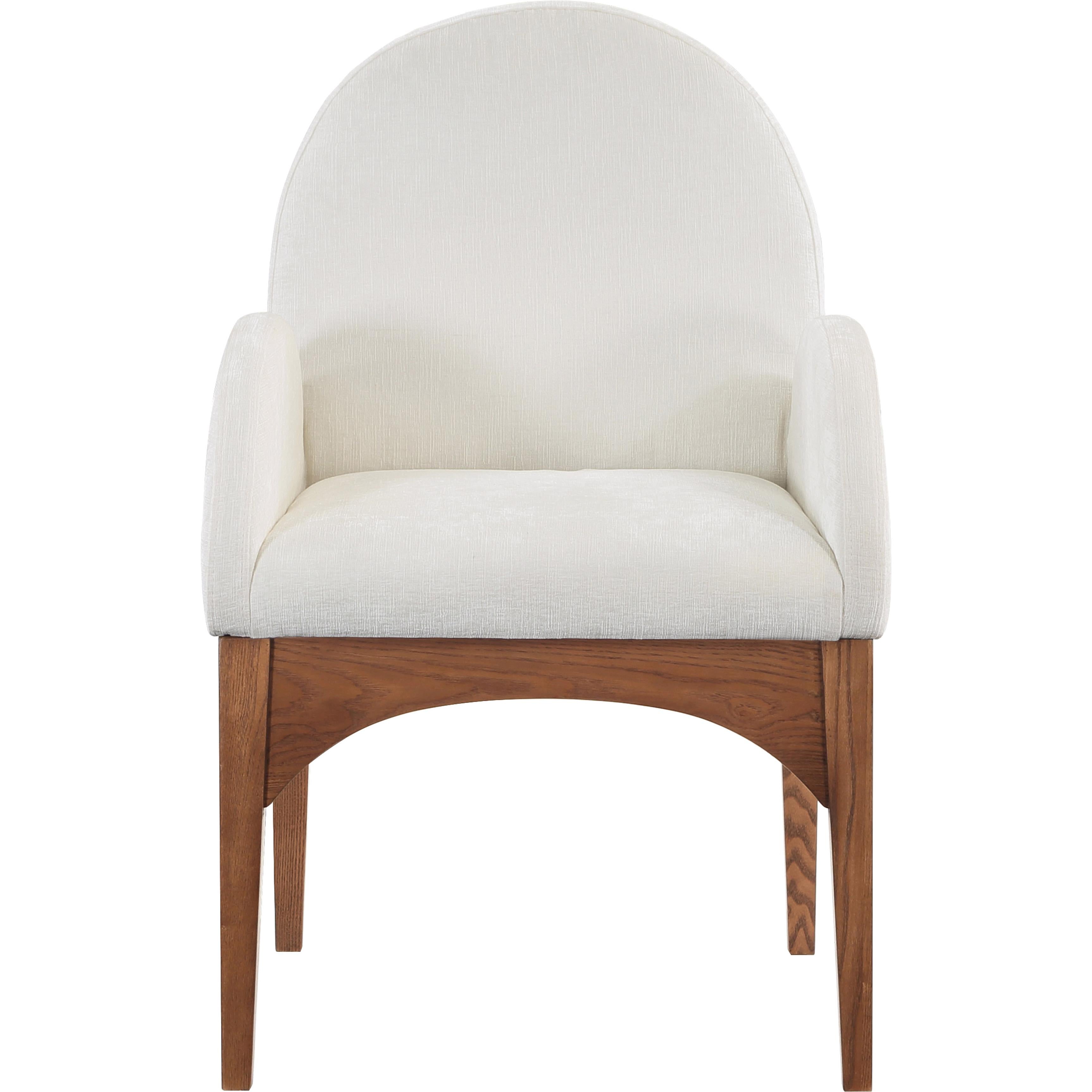 Meridian Waldorf Cream Chenille Fabric Dining Chair