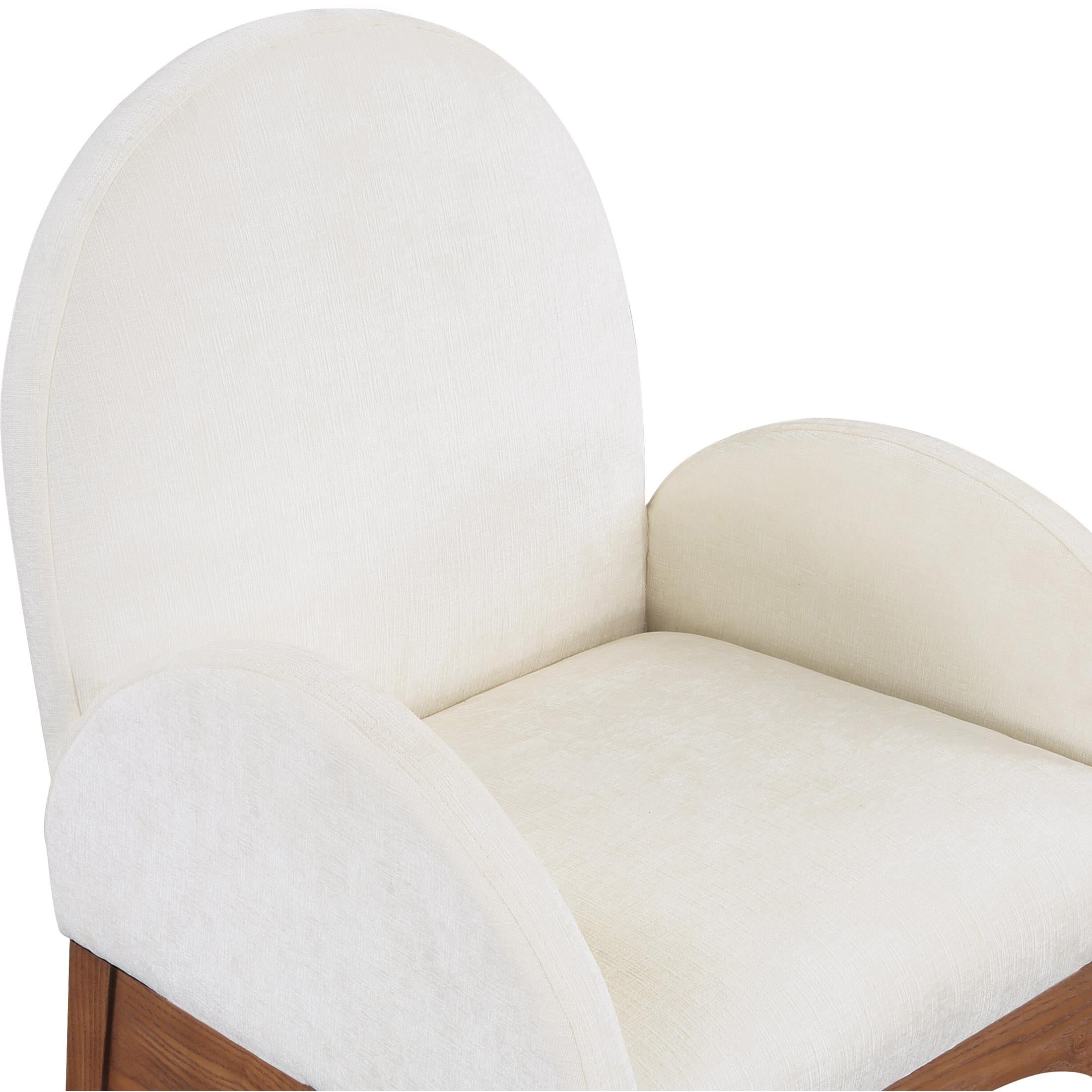 Meridian Waldorf Cream Chenille Fabric Dining Chair