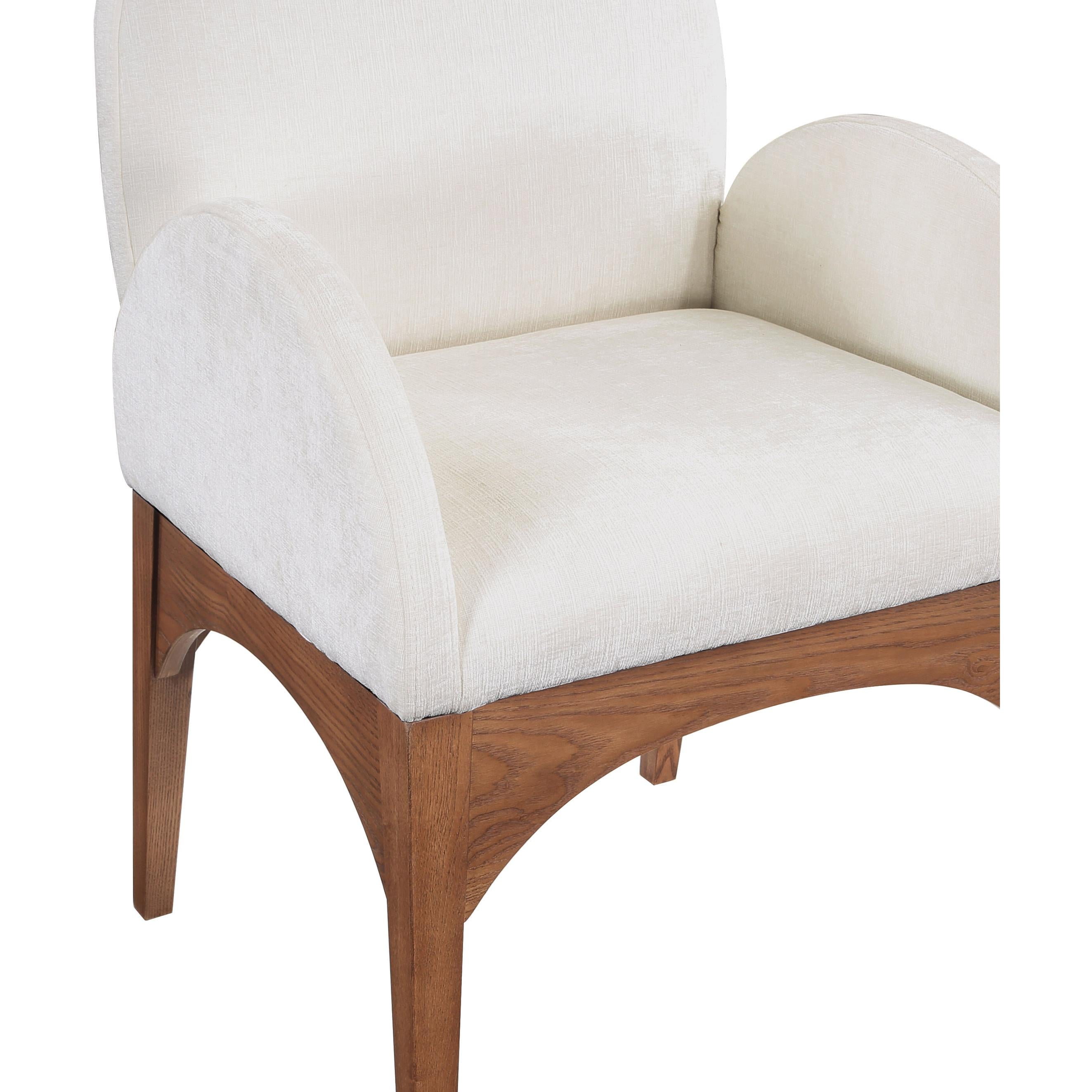 Meridian Waldorf Cream Chenille Fabric Dining Chair