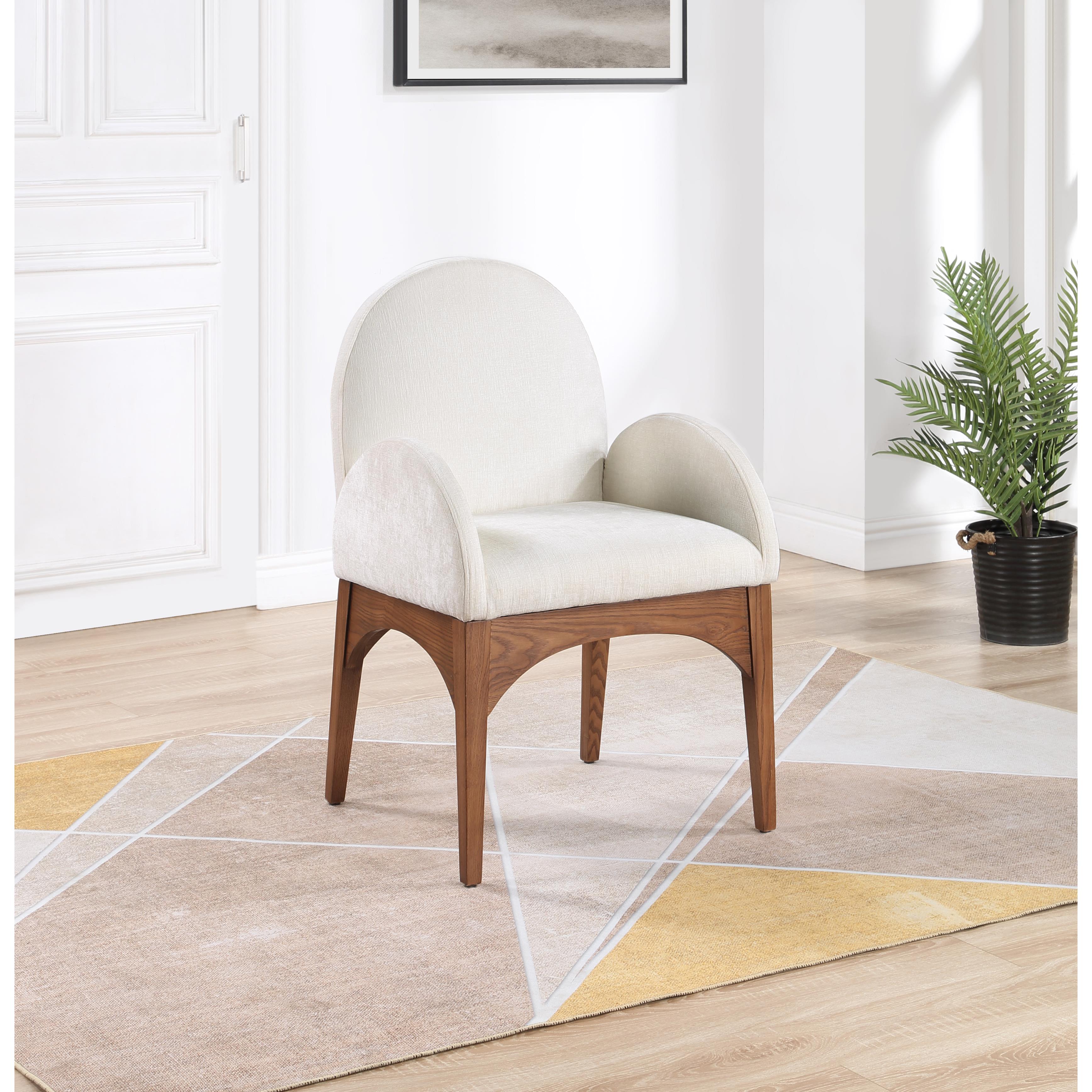 Meridian Waldorf Cream Chenille Fabric Dining Chair