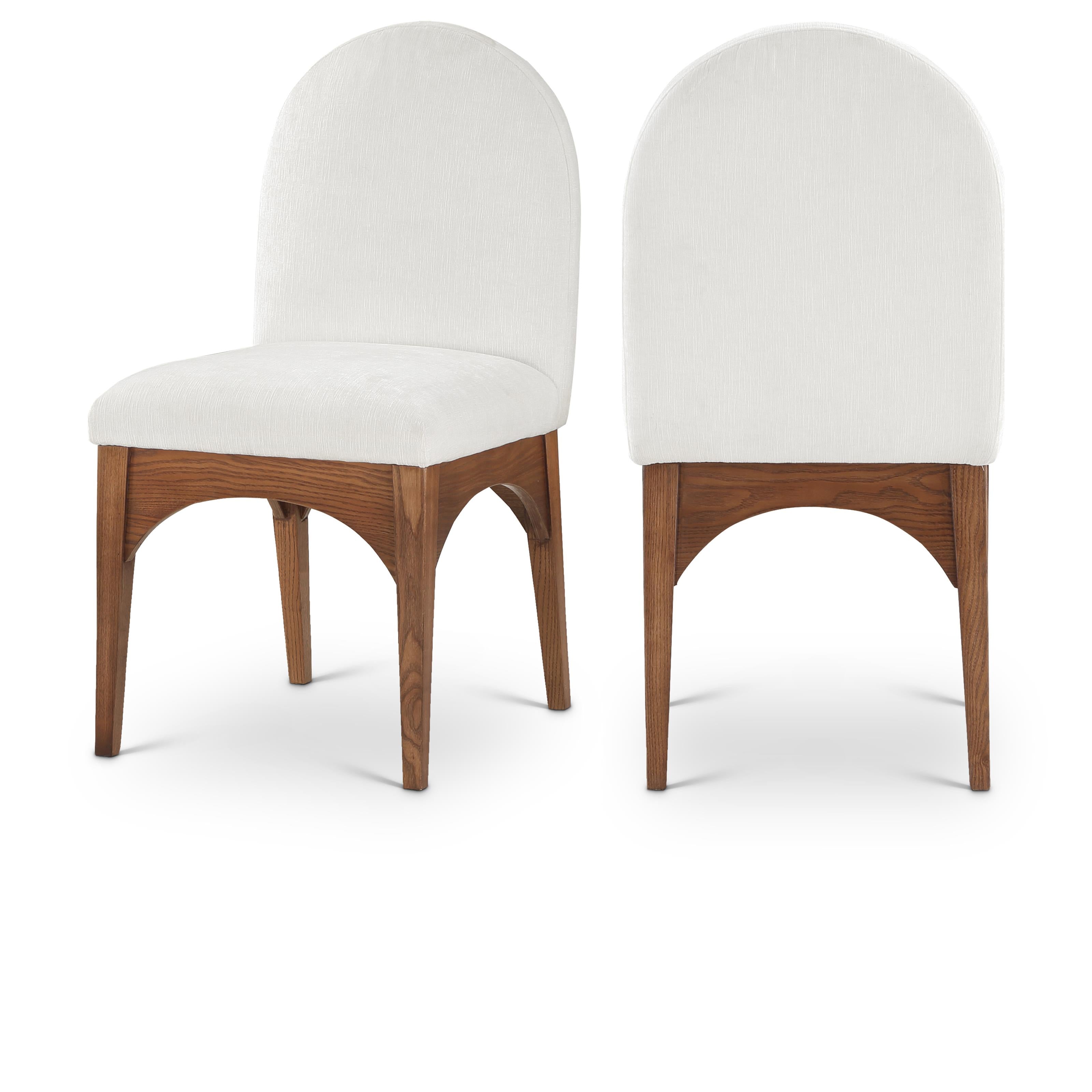 Meridian Waldorf Cream Chenille Fabric Dining Chair