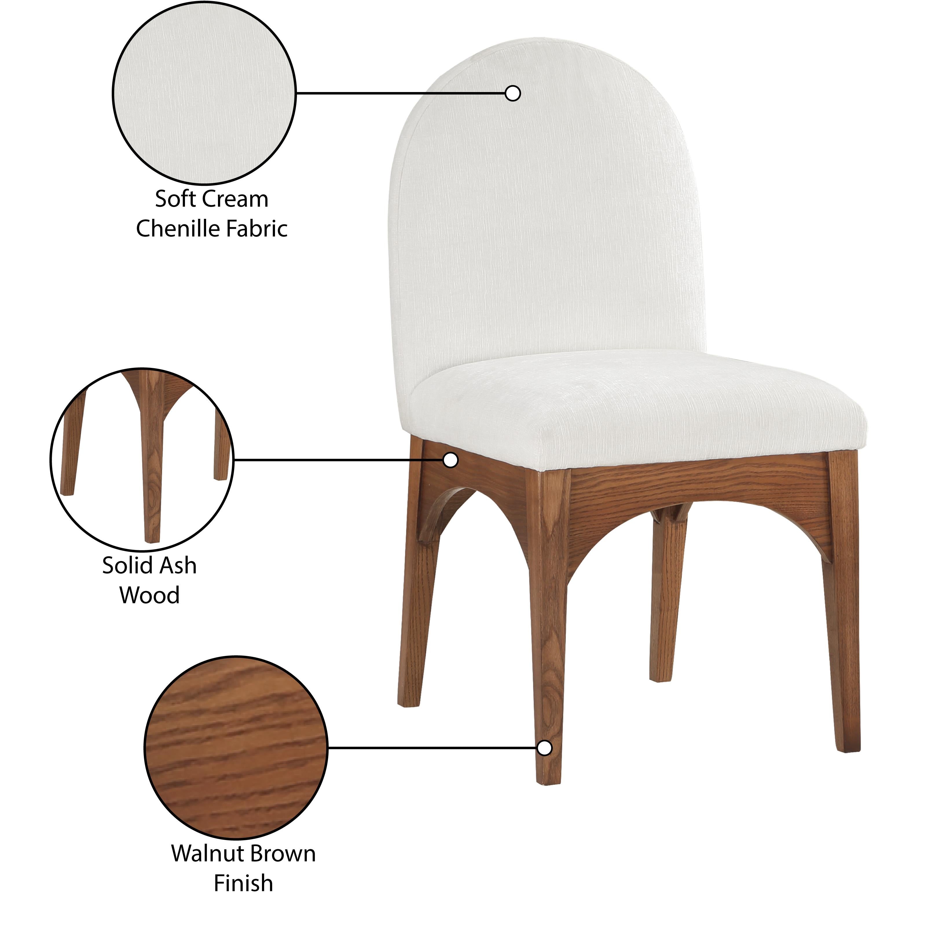 Meridian Waldorf Cream Chenille Fabric Dining Chair