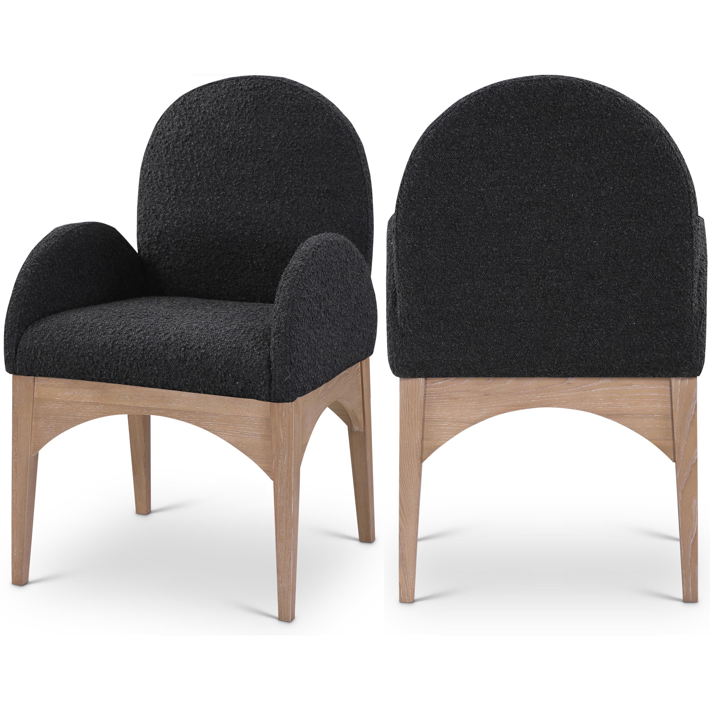 Meridian Waldorf Black Boucle Fabric Dining Chair