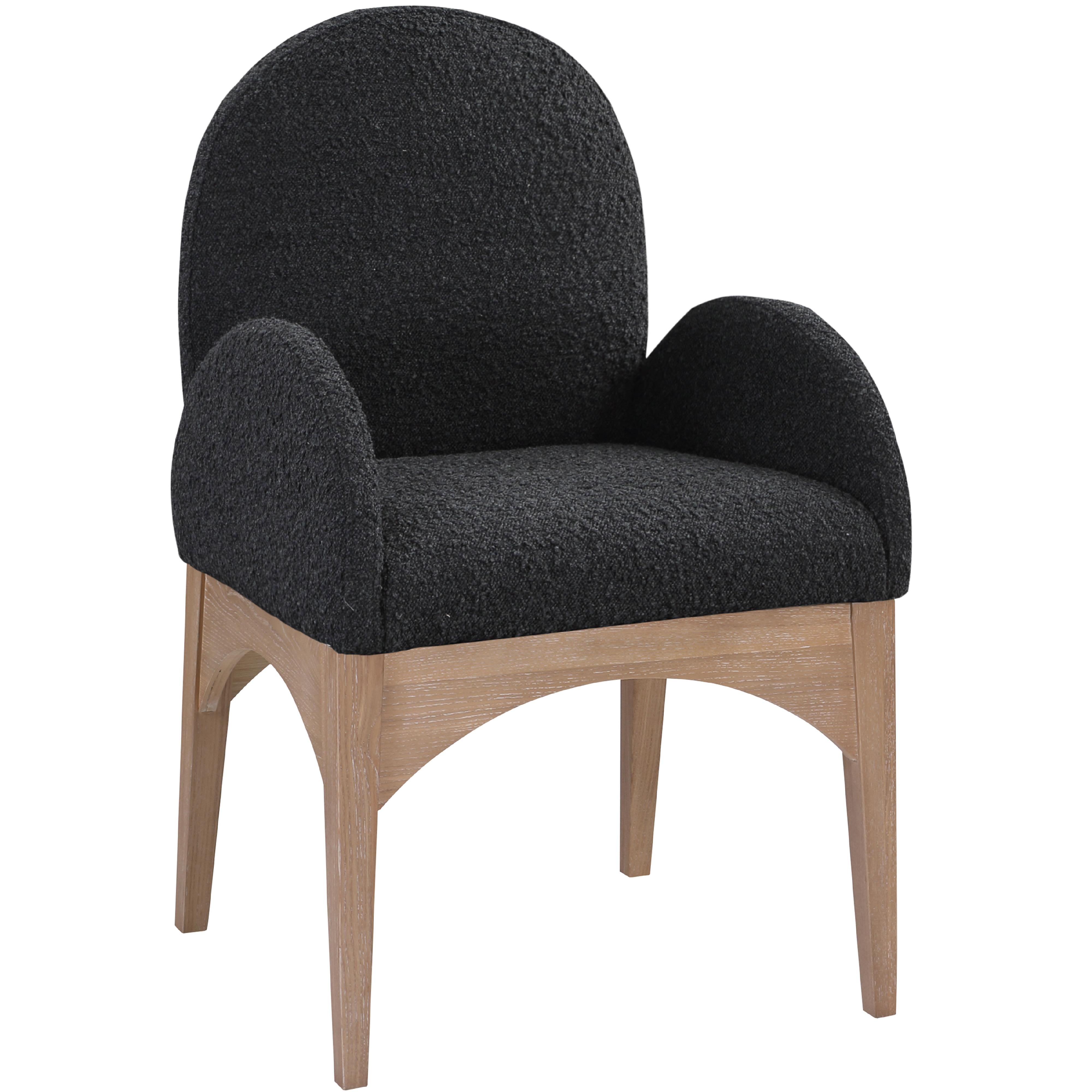 Meridian Waldorf Black Boucle Fabric Dining Chair