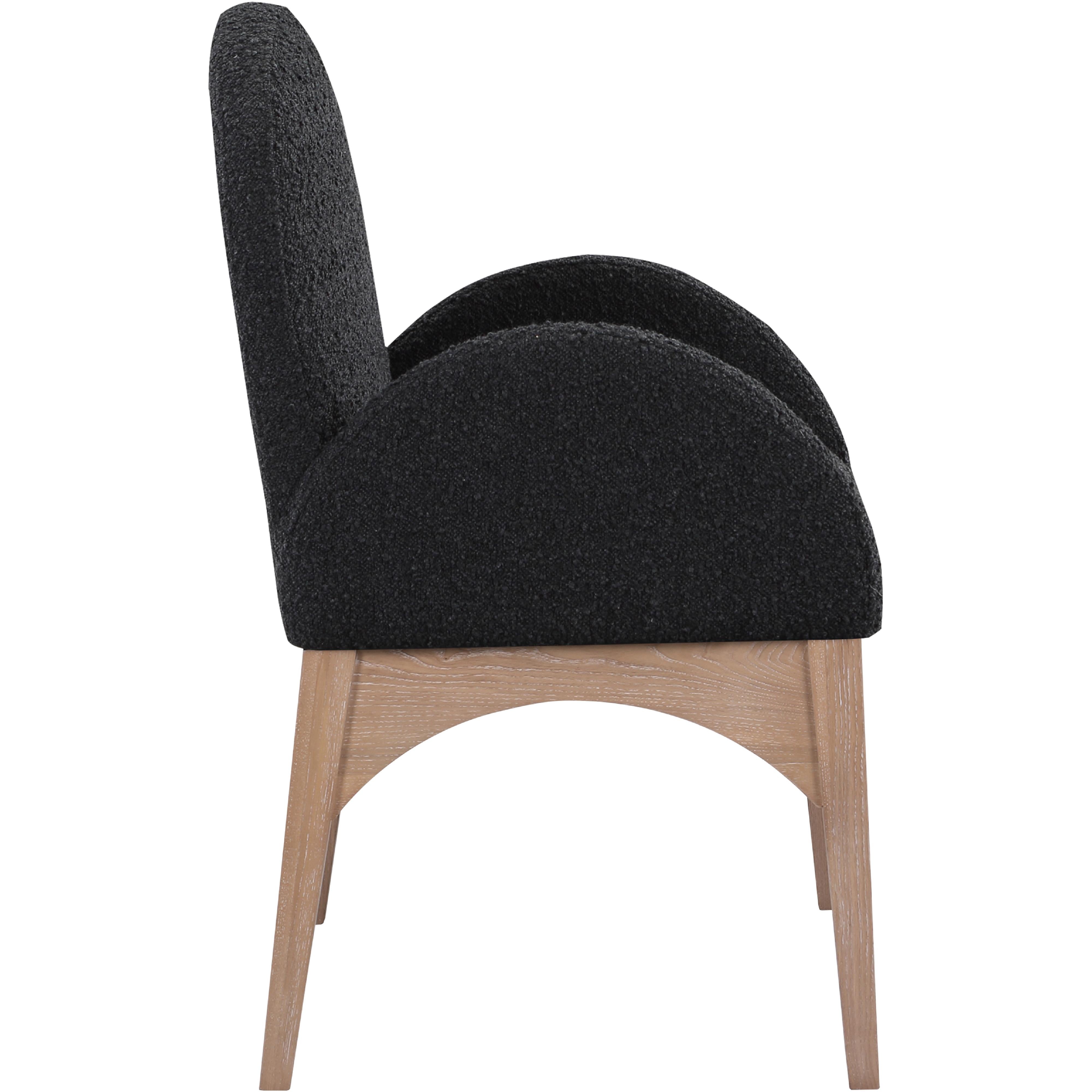 Meridian Waldorf Black Boucle Fabric Dining Chair