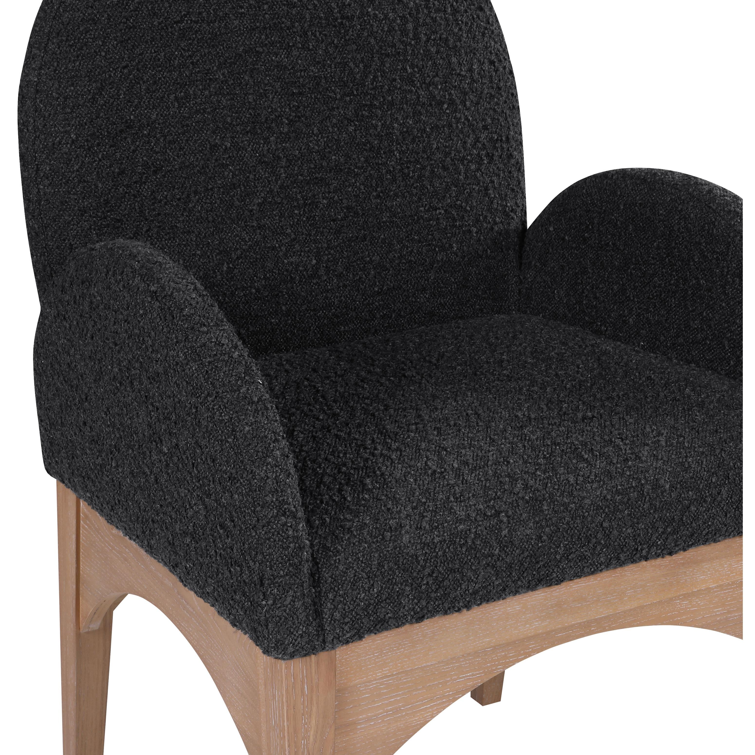 Meridian Waldorf Black Boucle Fabric Dining Chair