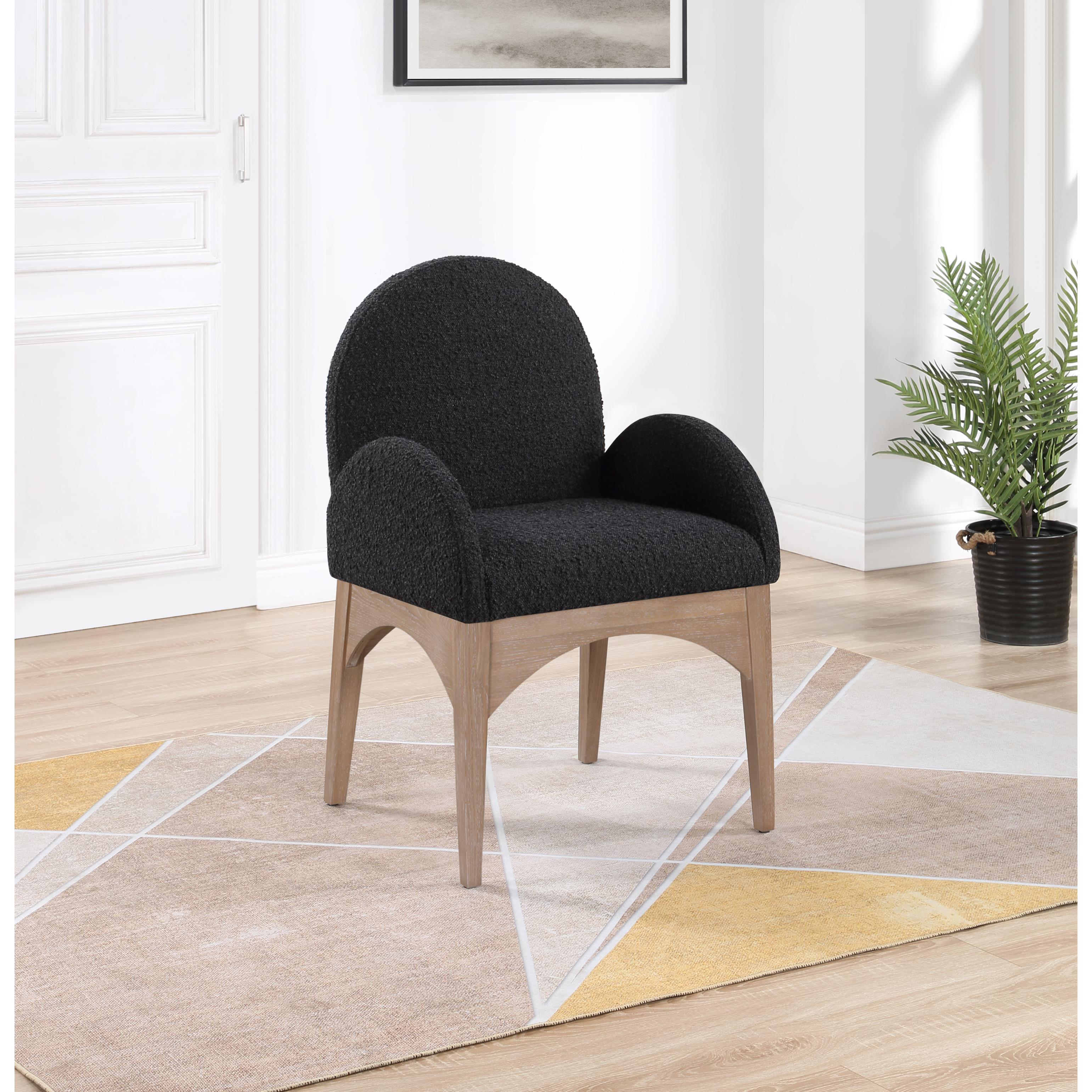 Meridian Waldorf Black Boucle Fabric Dining Chair