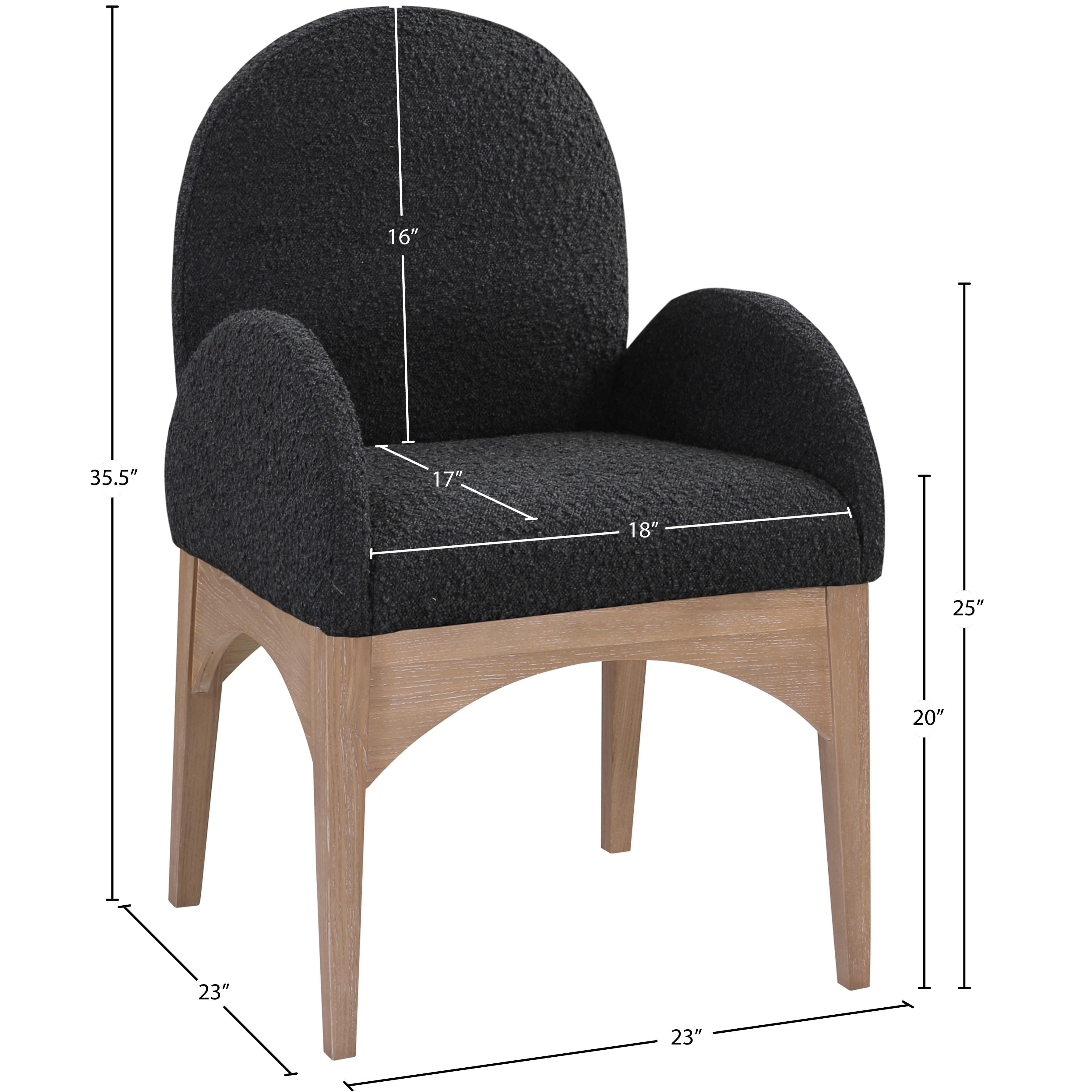 Meridian Waldorf Black Boucle Fabric Dining Chair