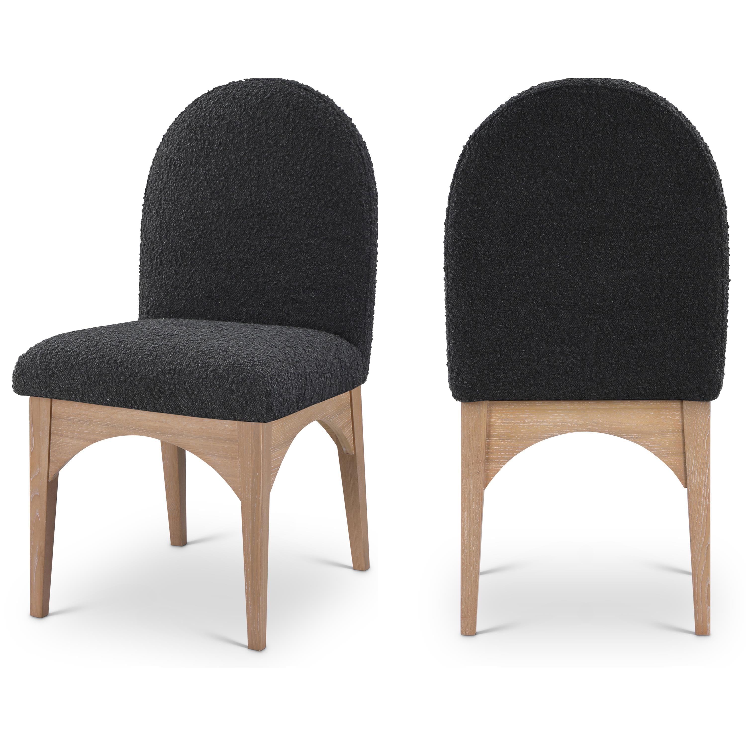 Meridian Waldorf Black Boucle Fabric Dining Chair