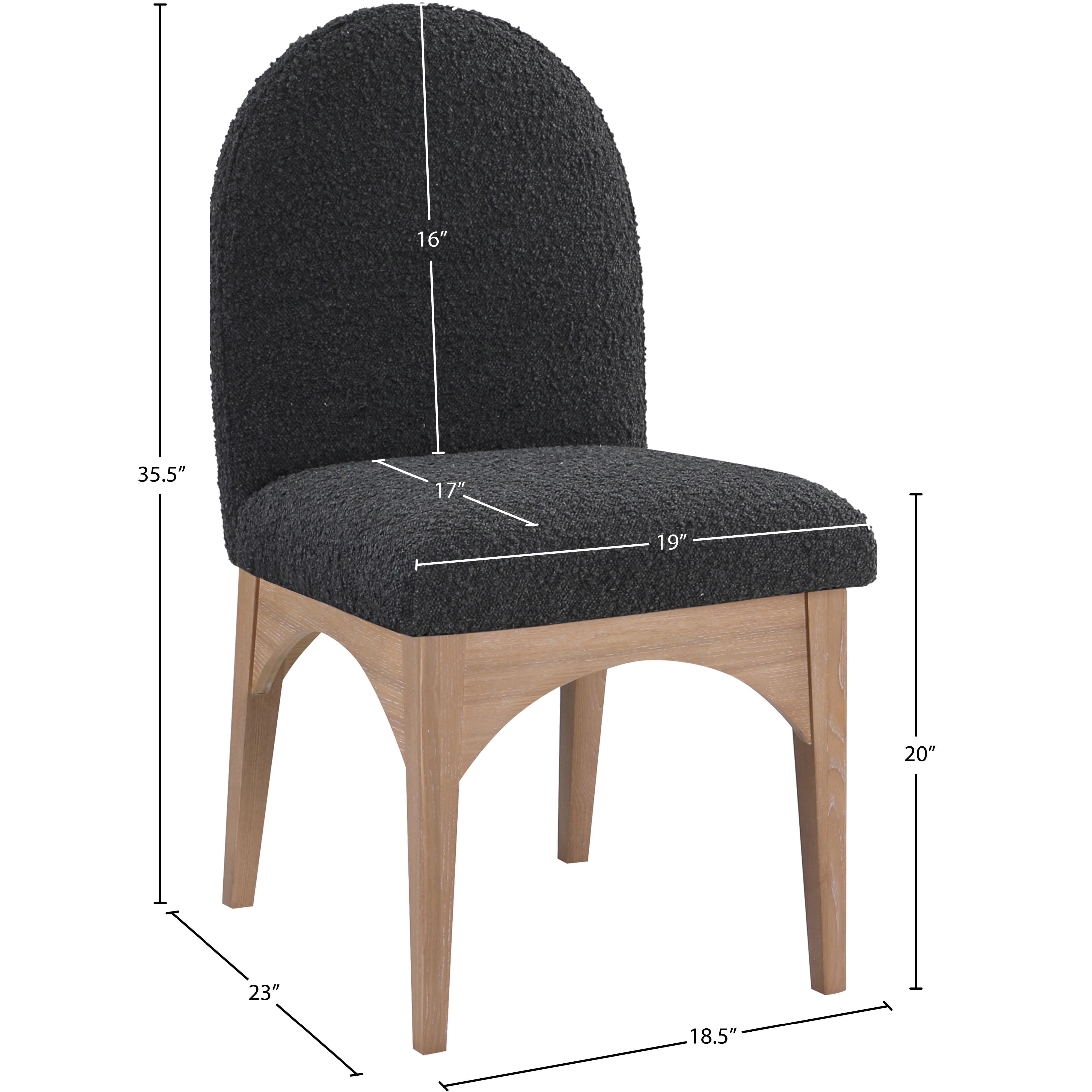 Meridian Waldorf Black Boucle Fabric Dining Chair