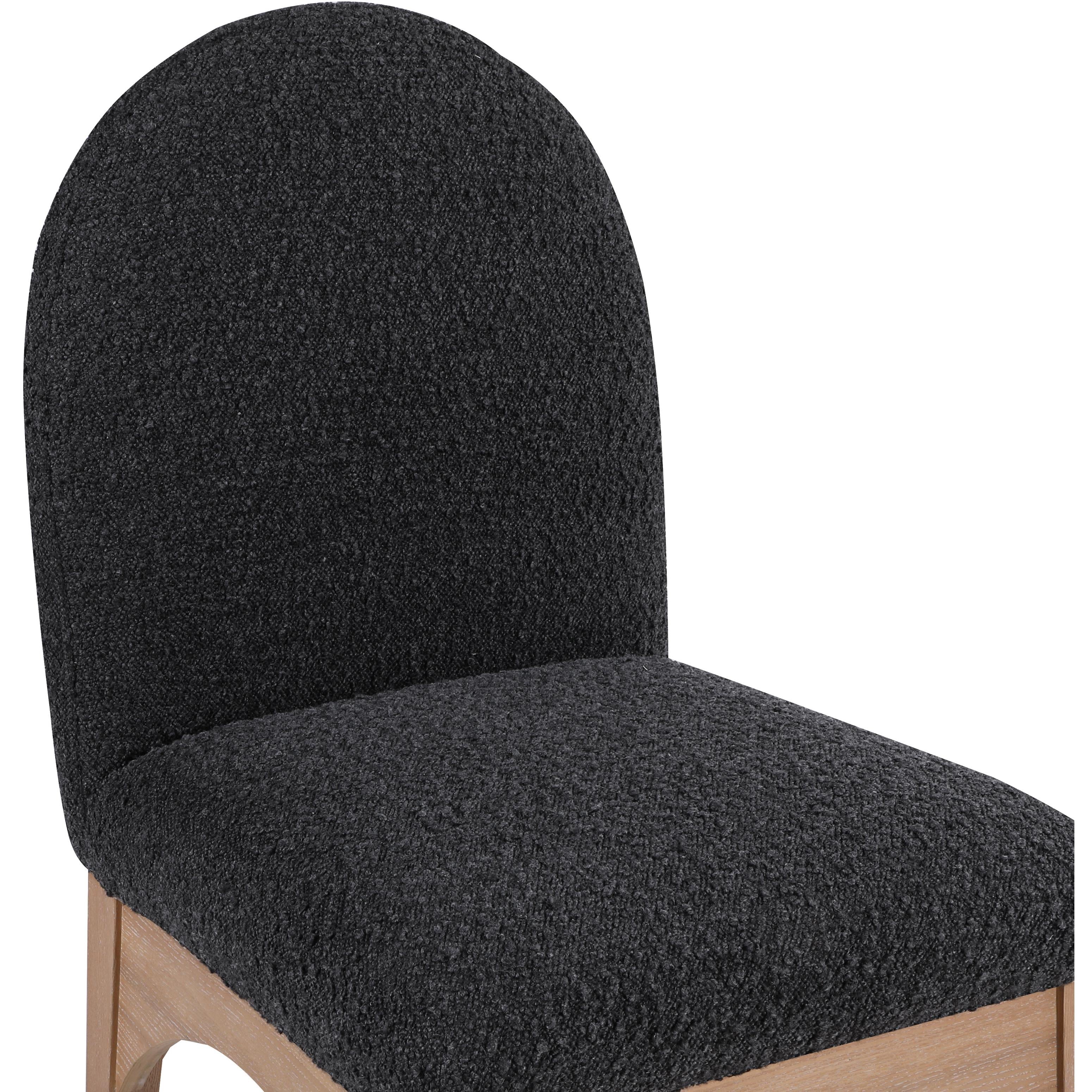 Meridian Waldorf Black Boucle Fabric Dining Chair