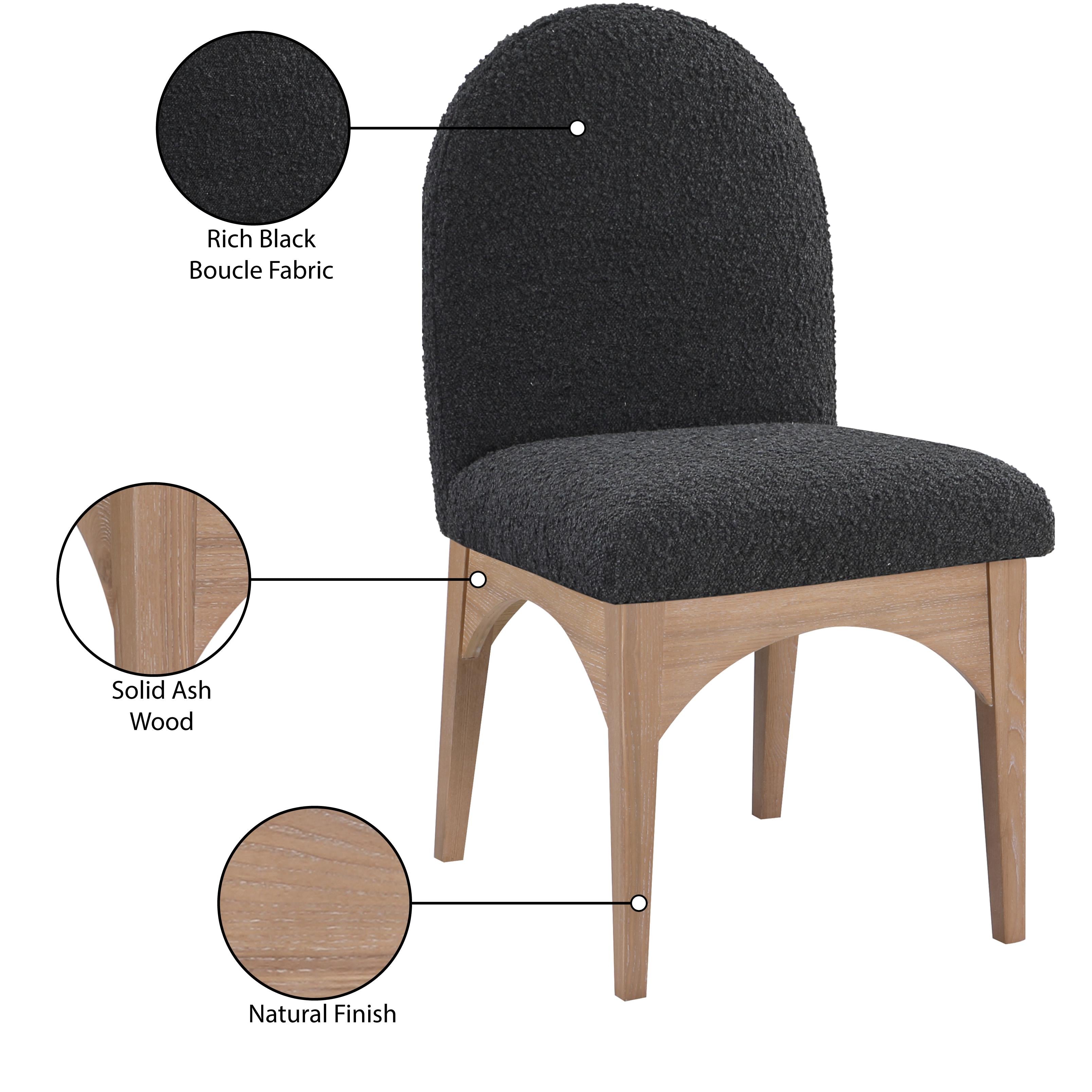 Meridian Waldorf Black Boucle Fabric Dining Chair