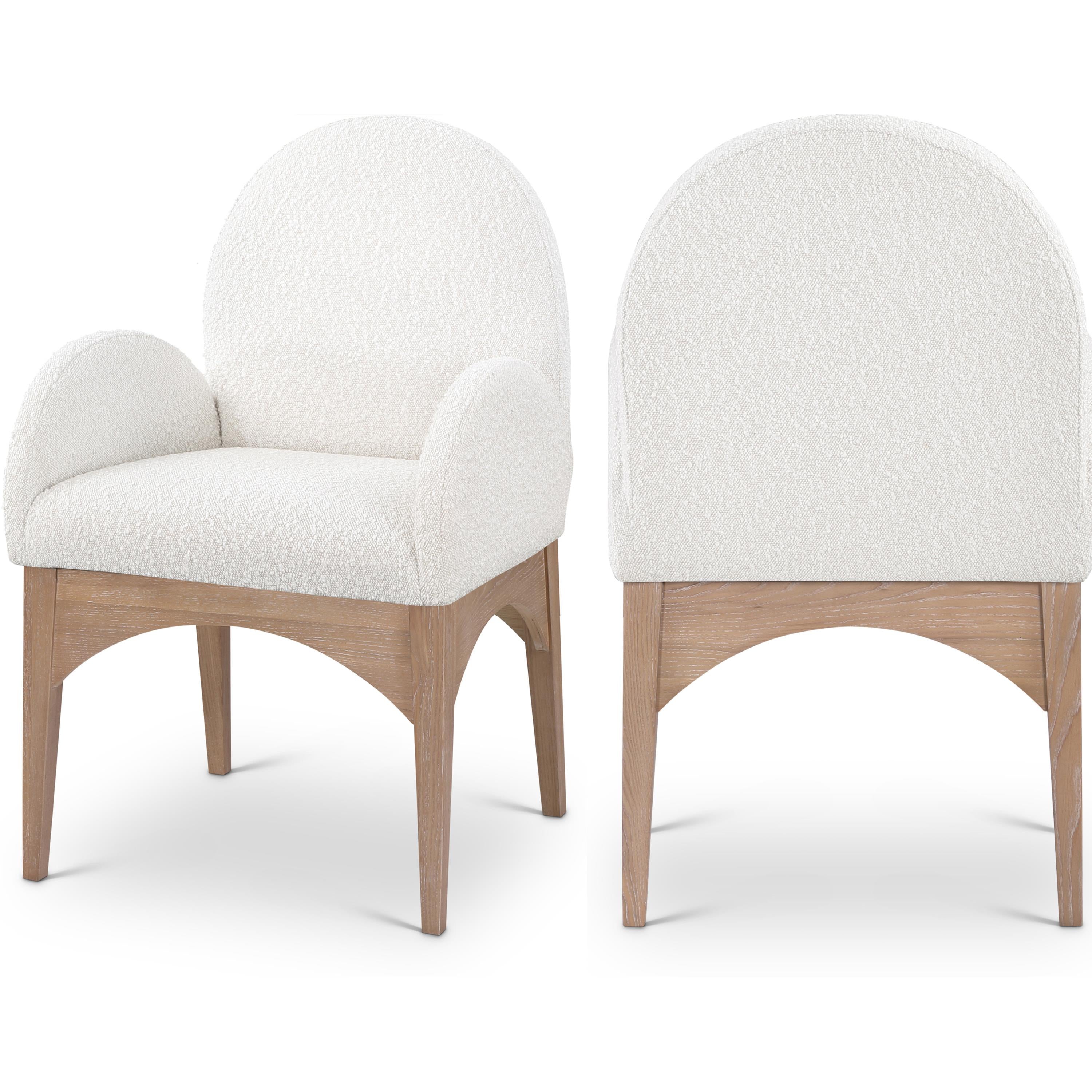 Meridian Waldorf Cream Boucle Fabric Dining Chair