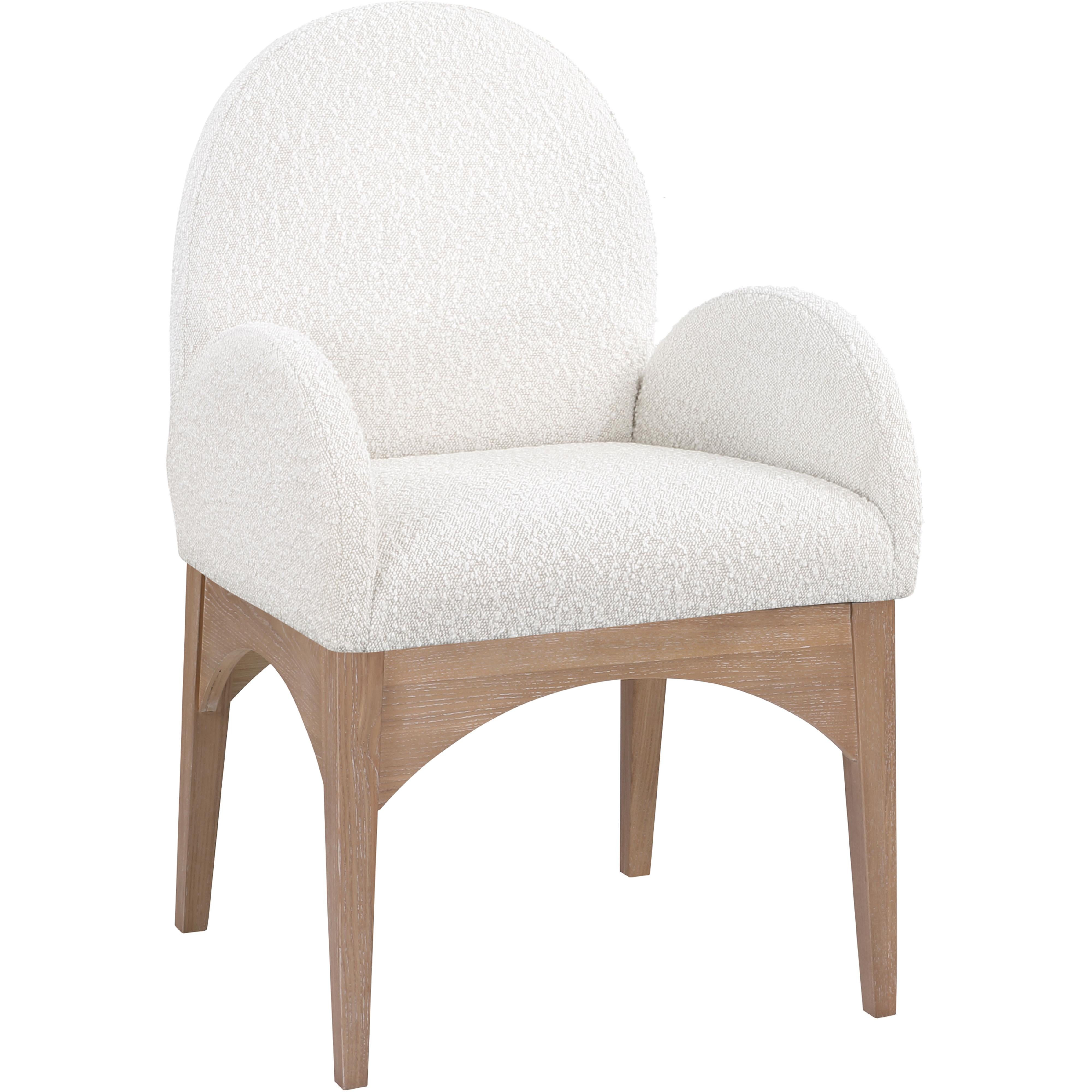 Meridian Waldorf Cream Boucle Fabric Dining Chair