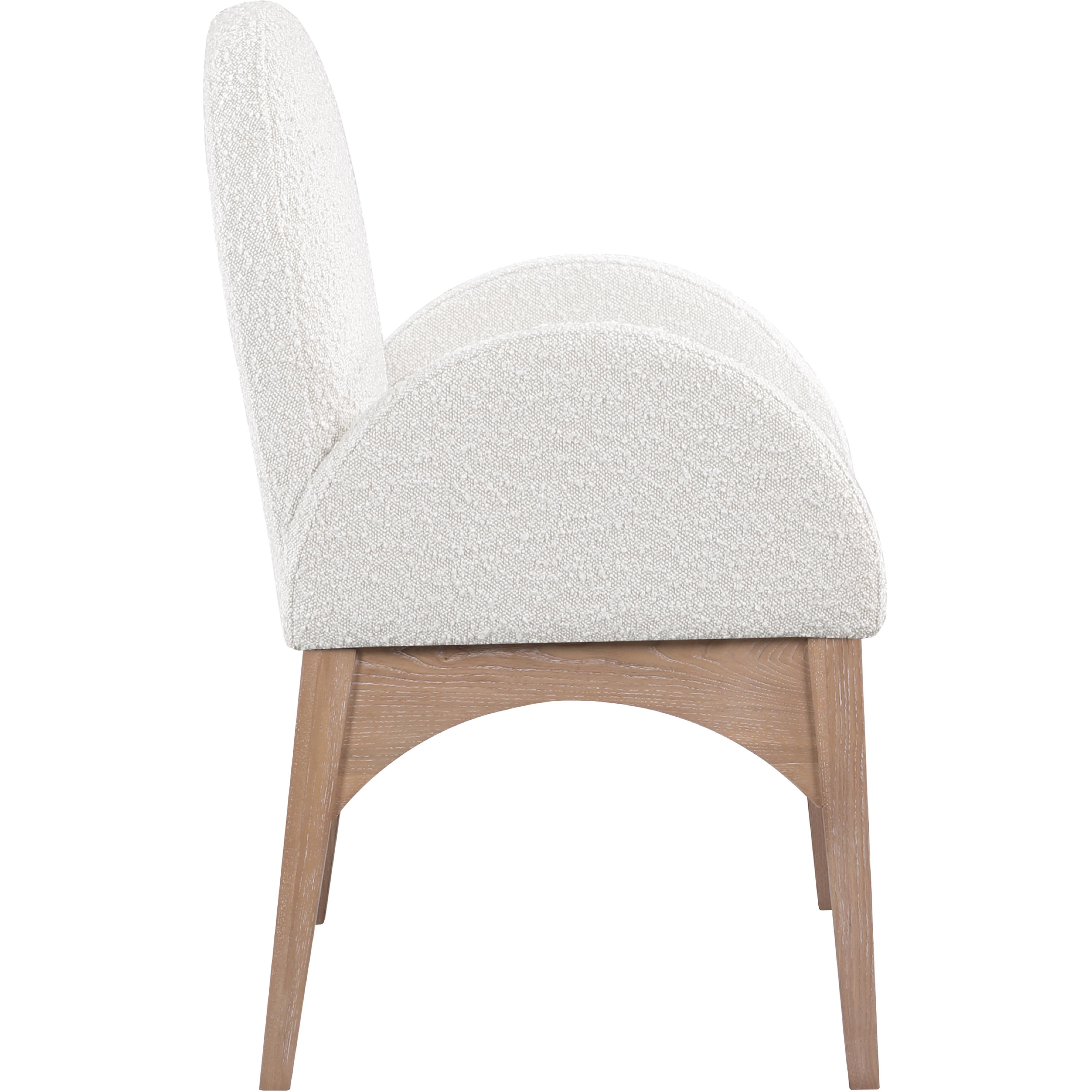 Meridian Waldorf Cream Boucle Fabric Dining Chair