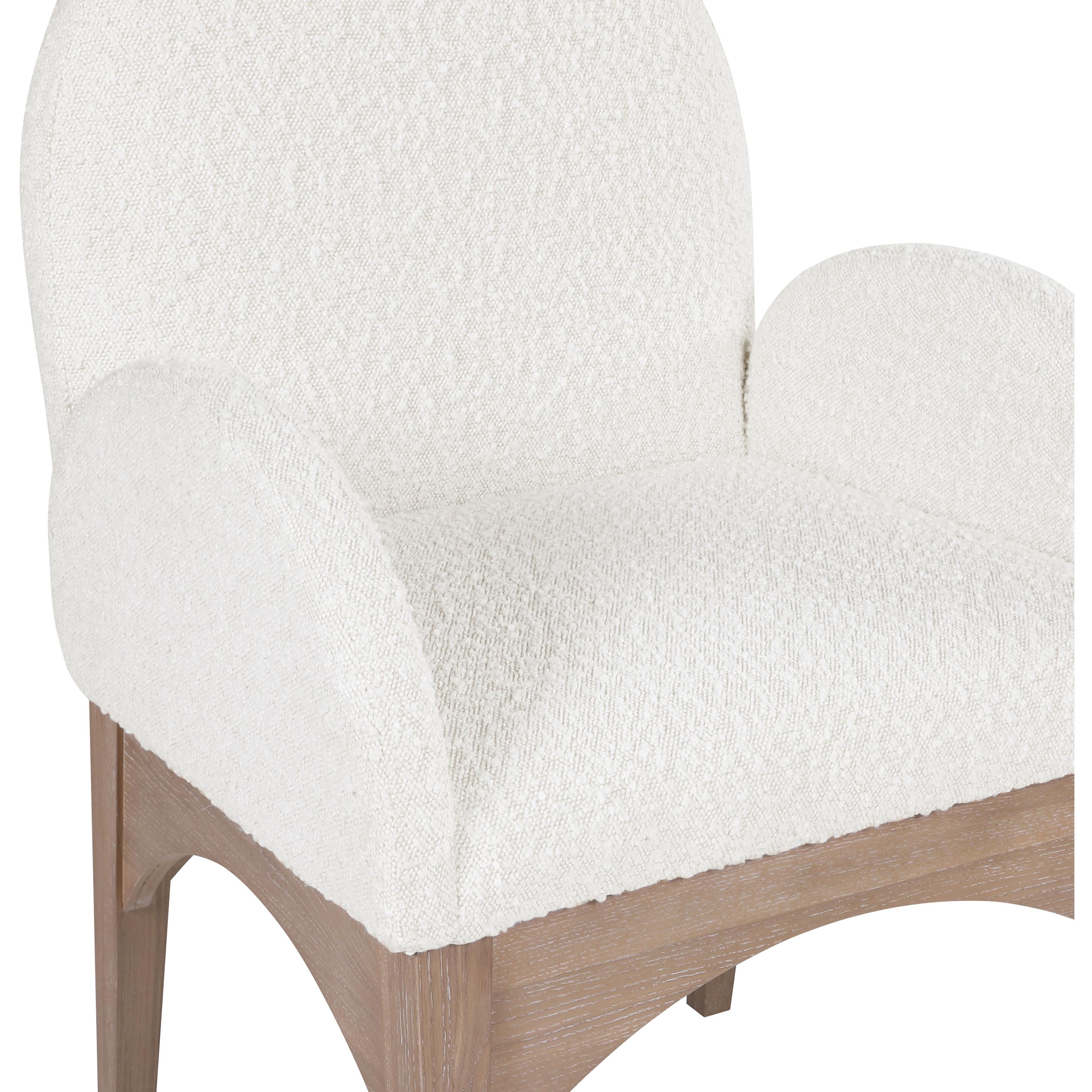 Meridian Waldorf Cream Boucle Fabric Dining Chair